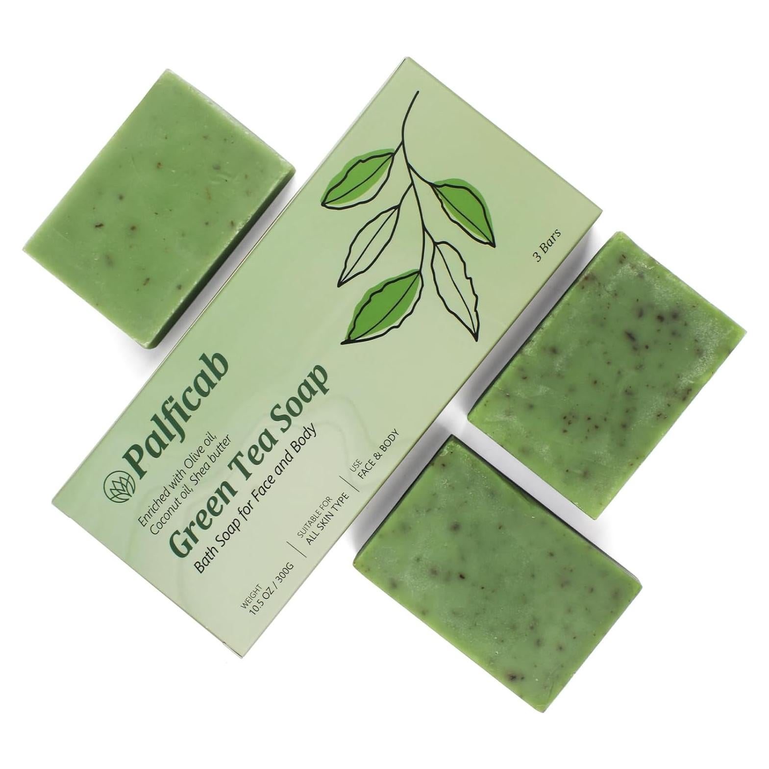Jabón Orgánico de Té Verde PALFICAB - 3 Barras 99.2g