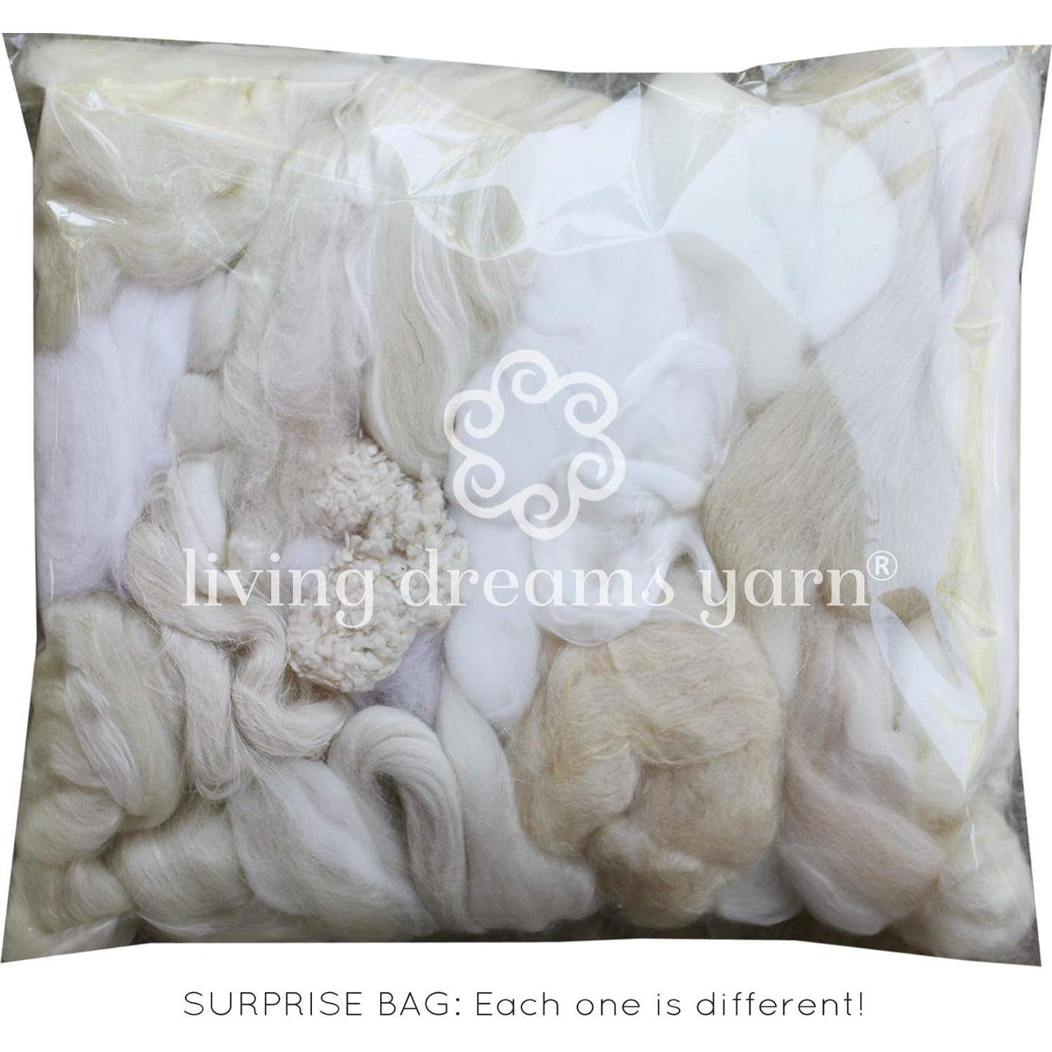 Mezcla de Fibra para Fieltro 200g - Living Dreams Yarn - Merino Blanco