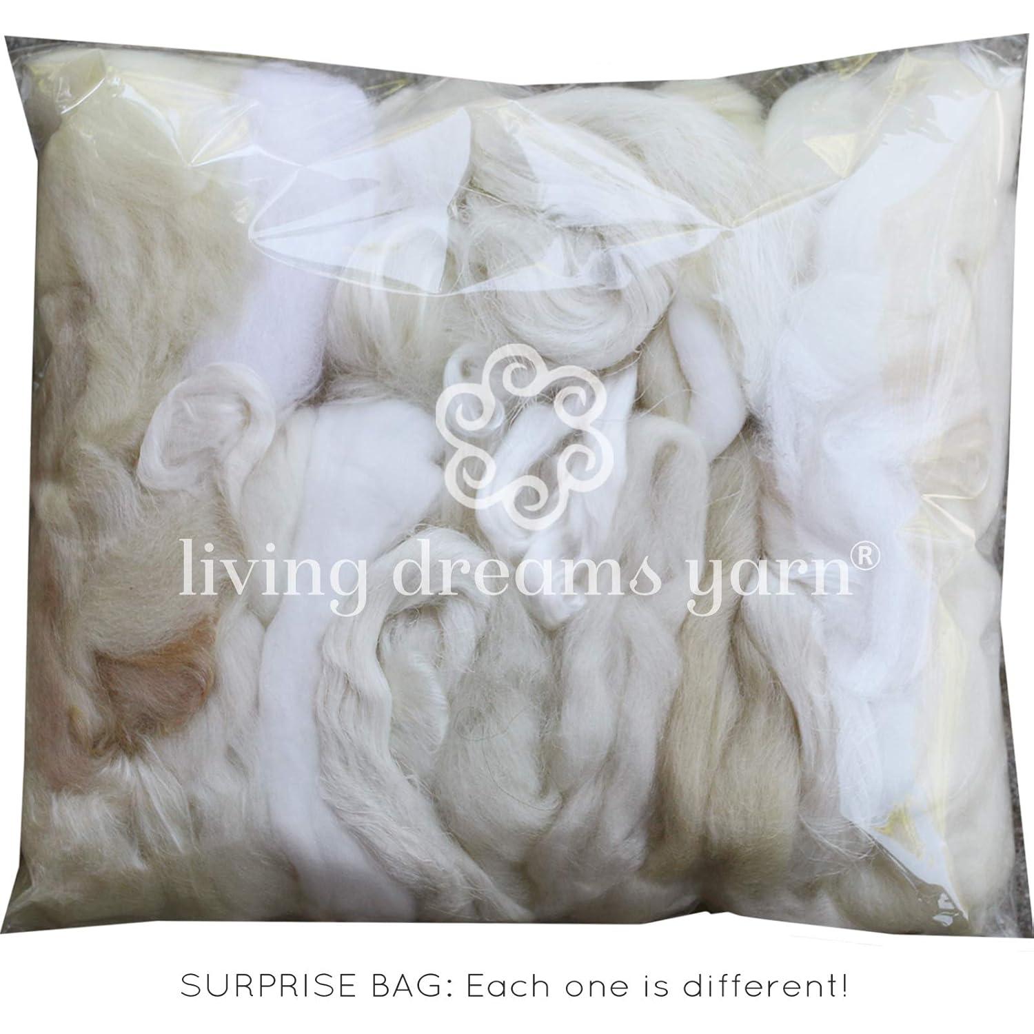 Mezcla de Fibra para Fieltro 200g - Living Dreams Yarn - Merino Blanco