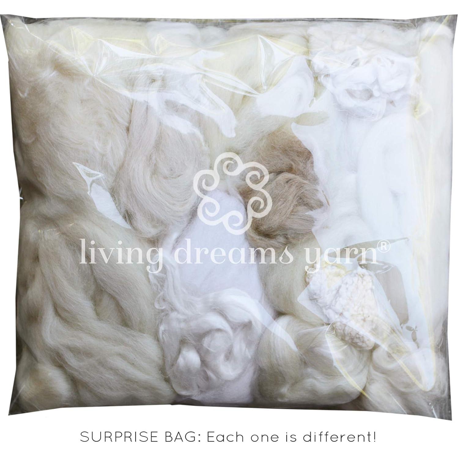 Mezcla de Fibra para Fieltro 200g - Living Dreams Yarn - Merino Blanco