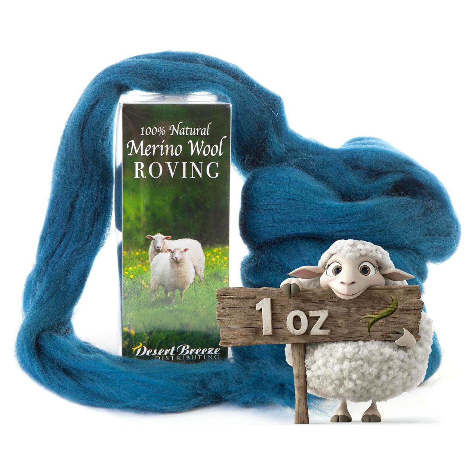 Lana Merino Roving Desert Breeze 100% Natural 28.35 g Verde Teal