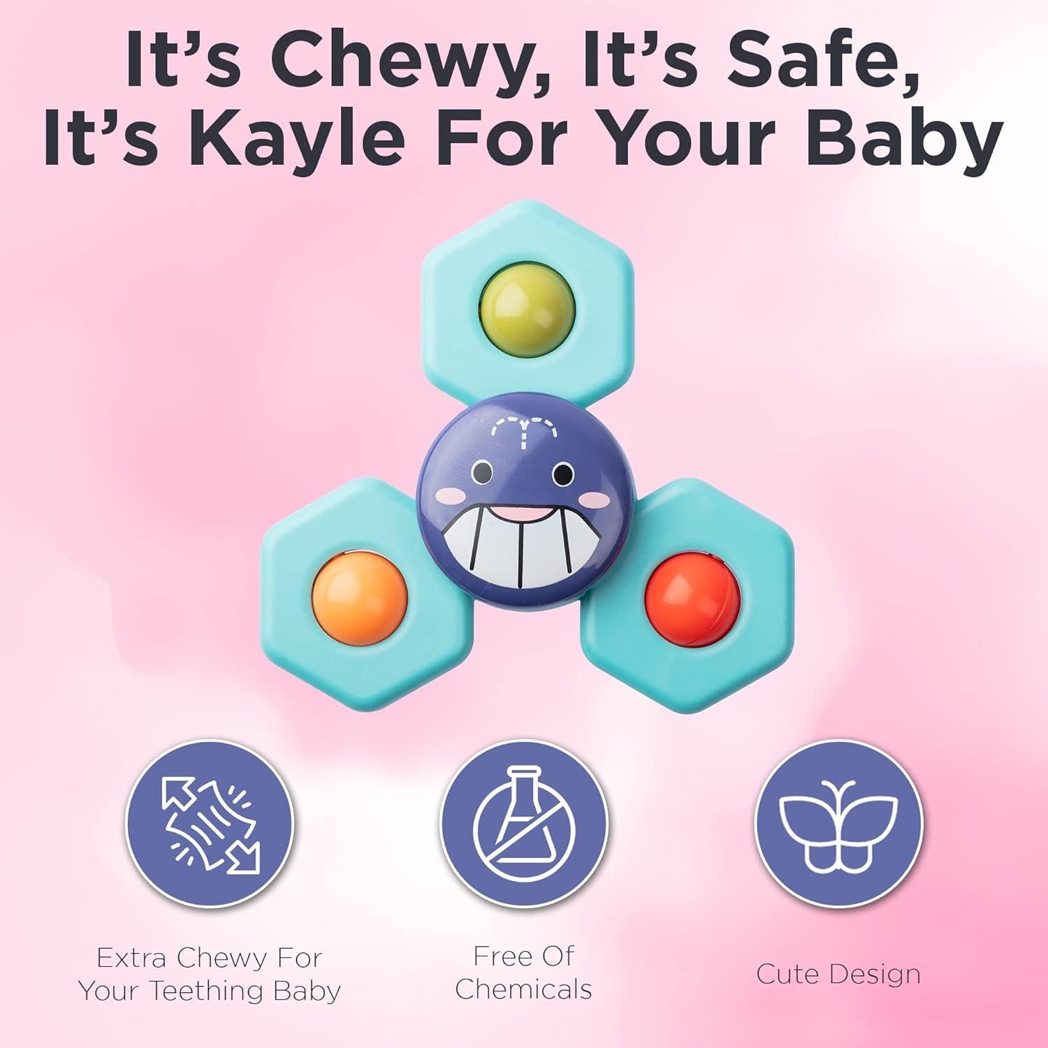 Trompo Giratorio KayLe con Ventosa para Bebés - Juguete Sensorial