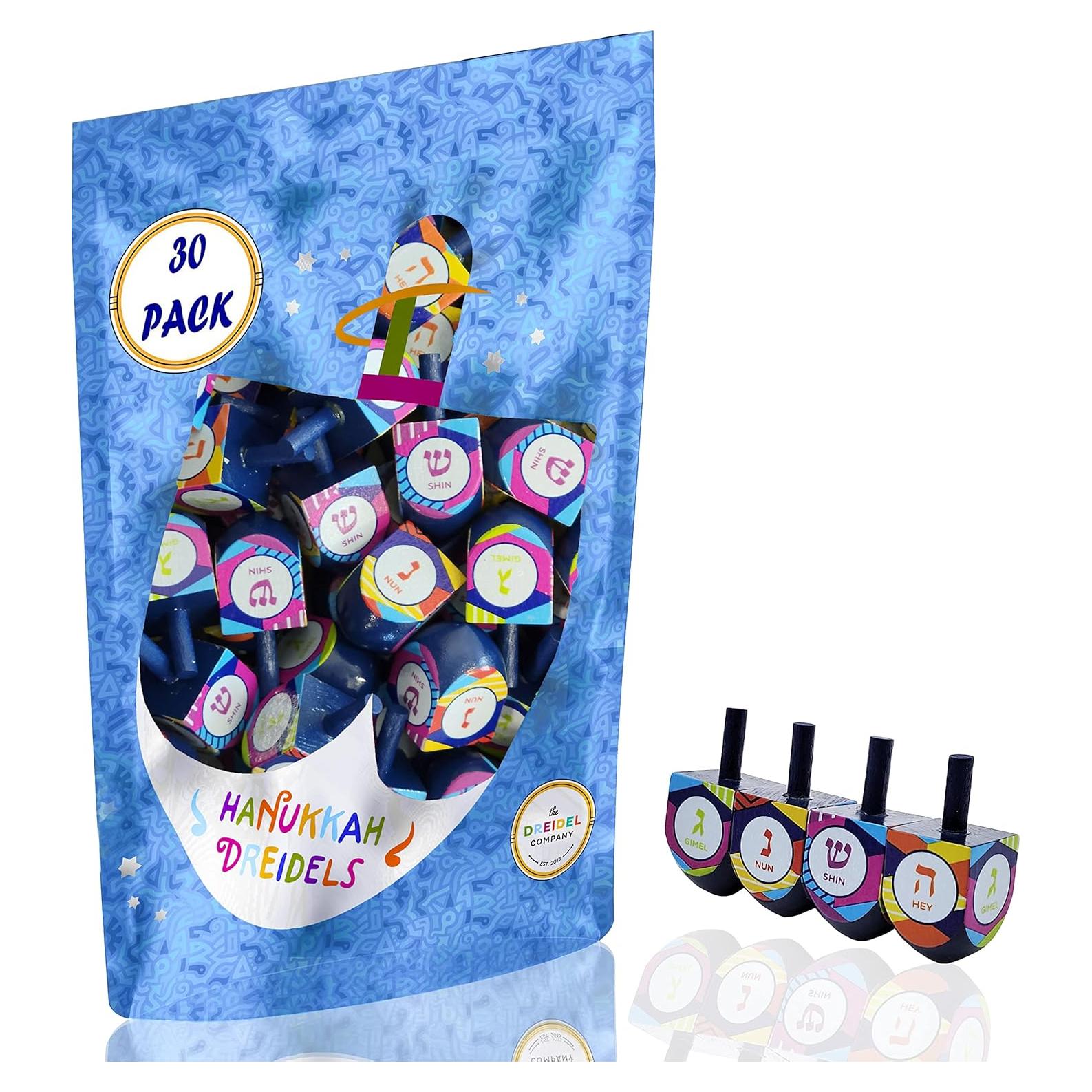 Dreidels de Madera Pintados a Mano La Compañía Dreidel 25 Unidades