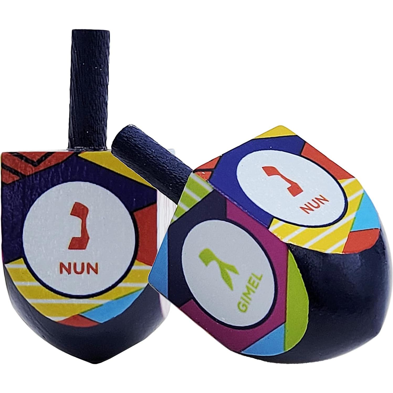 Dreidels de Madera Pintados a Mano La Compañía Dreidel 25 Unidades