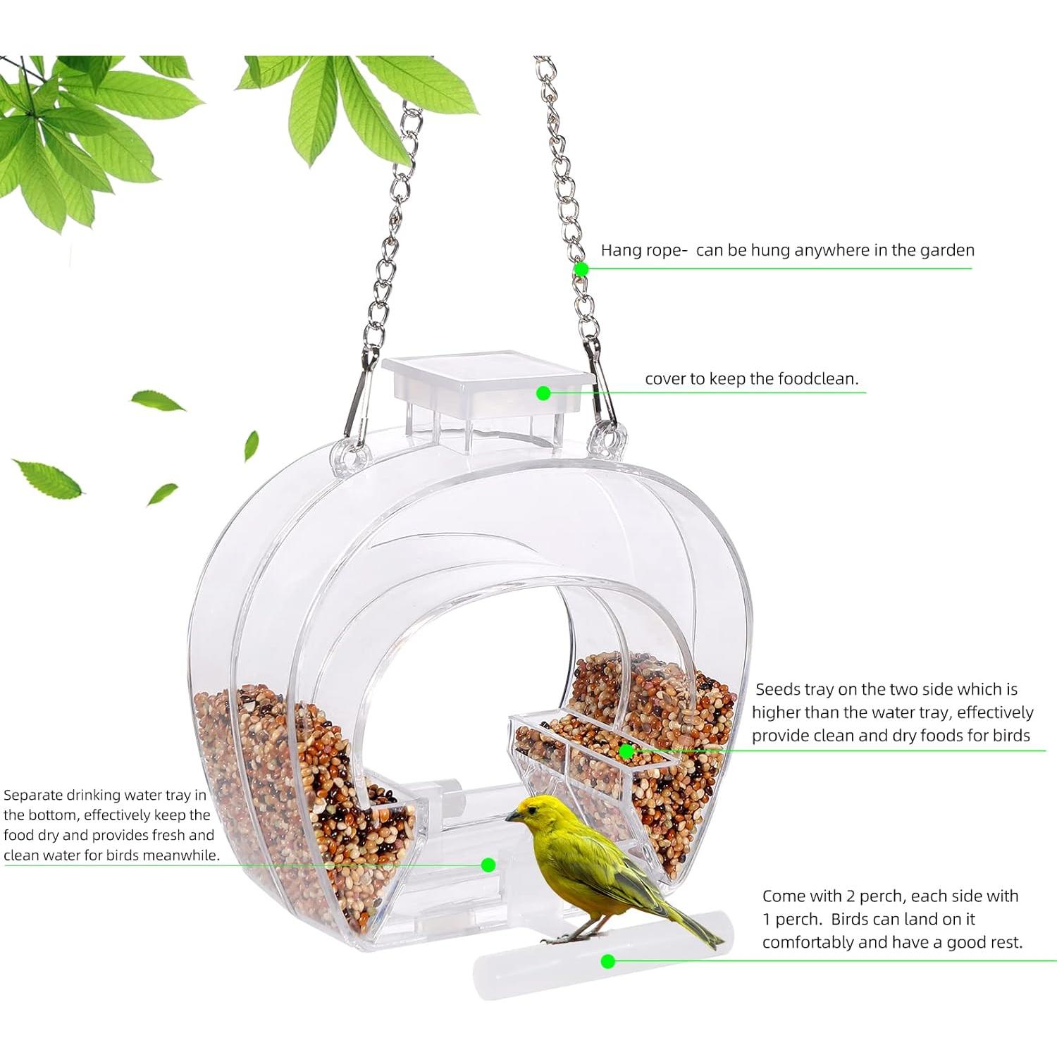 Alimentador de Aves de Ventana SUQ I OME Redondo Grande Acrílico