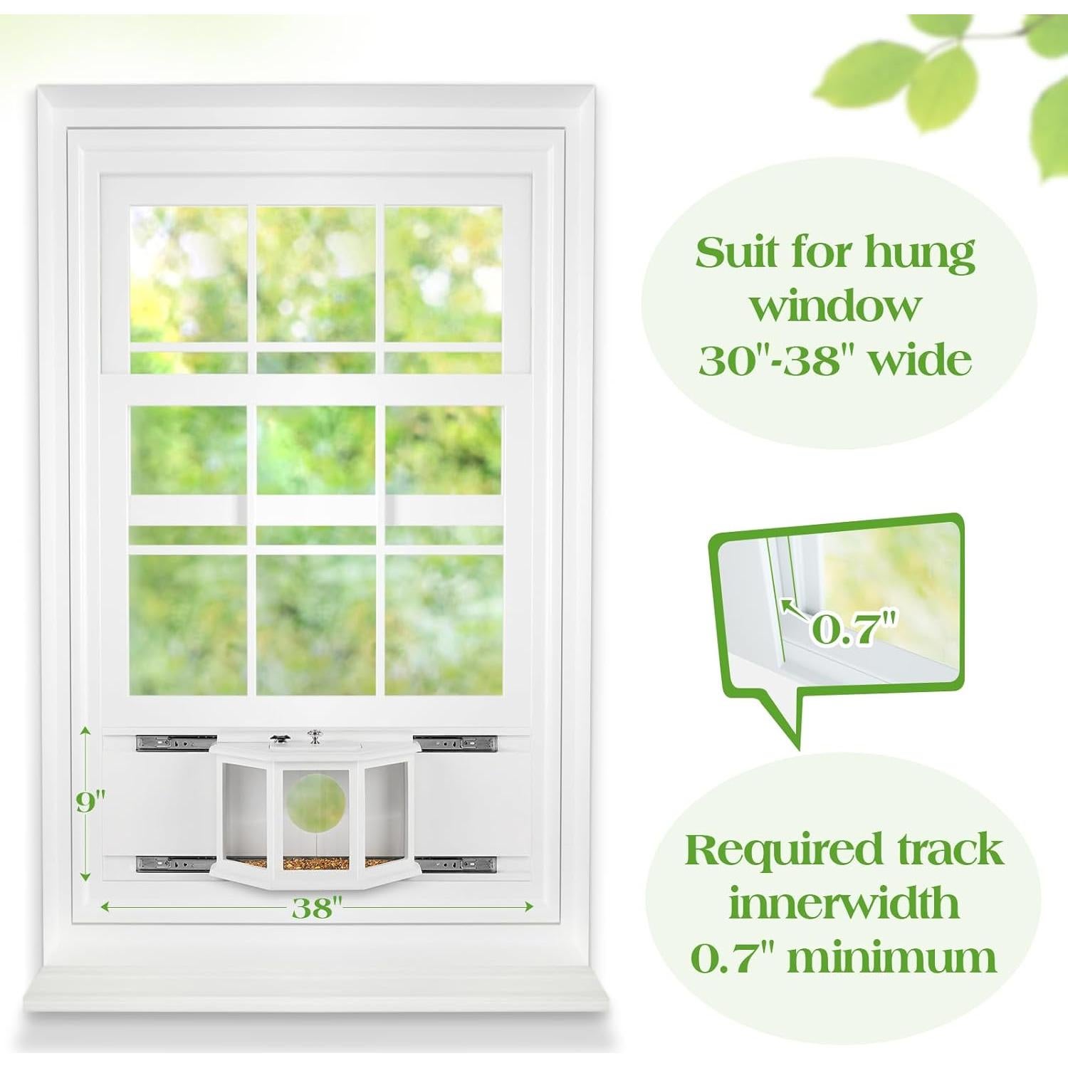 Comedero para Aves de Ventana XYADX 180° Madera Acrílico