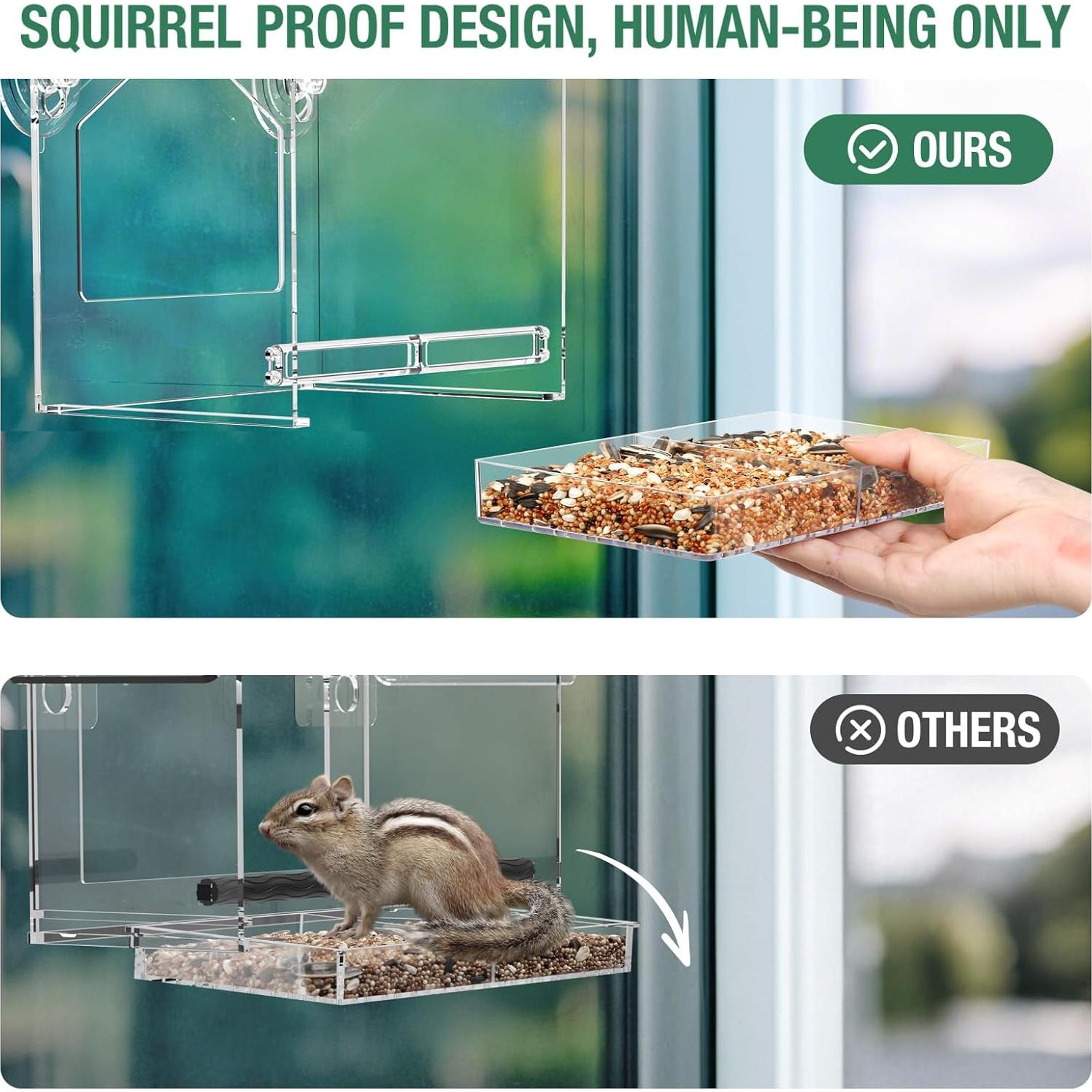 Comedero de Aves para Ventana Flinter 0.45 kg Transparente