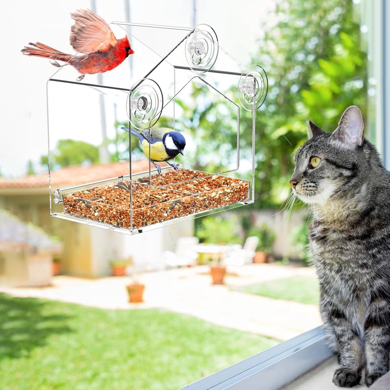 Comedero de Aves para Ventana Flinter 0.45 kg Transparente