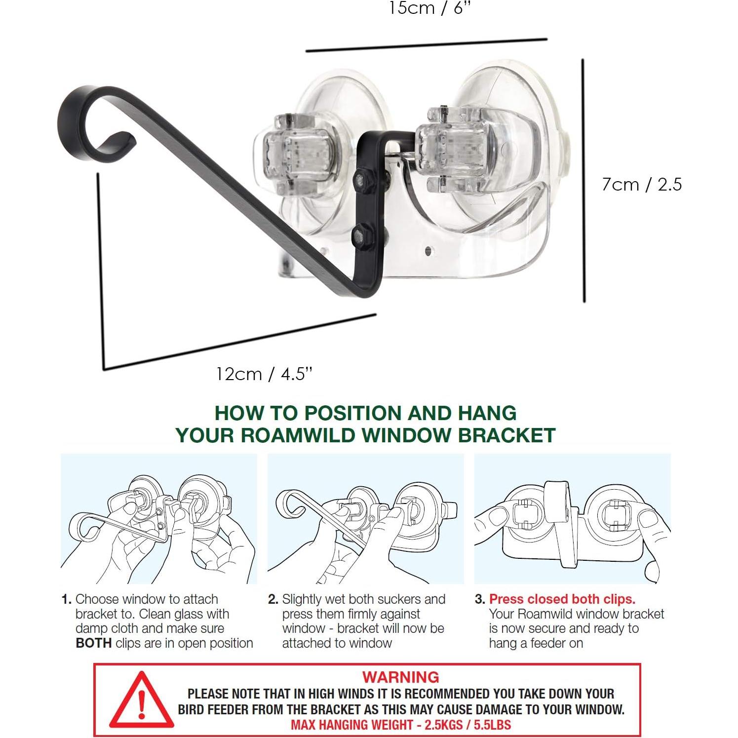 Soporte para Comedero de Aves Roamwild con Ventosas Duales
