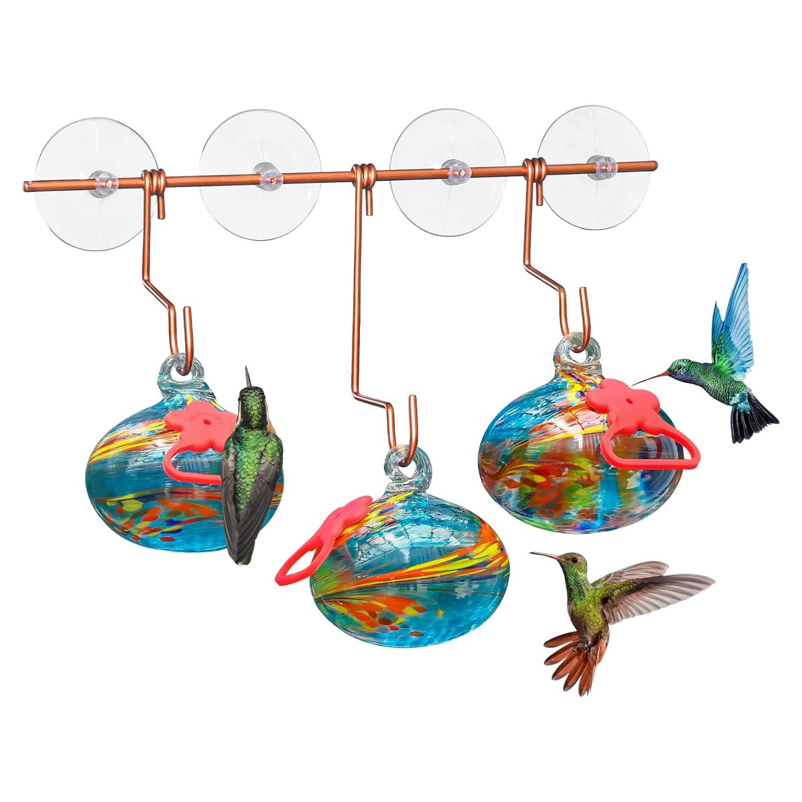 Comedero para Colibríes de Ventana Pozfun Azul 27.94x8.97 cm
