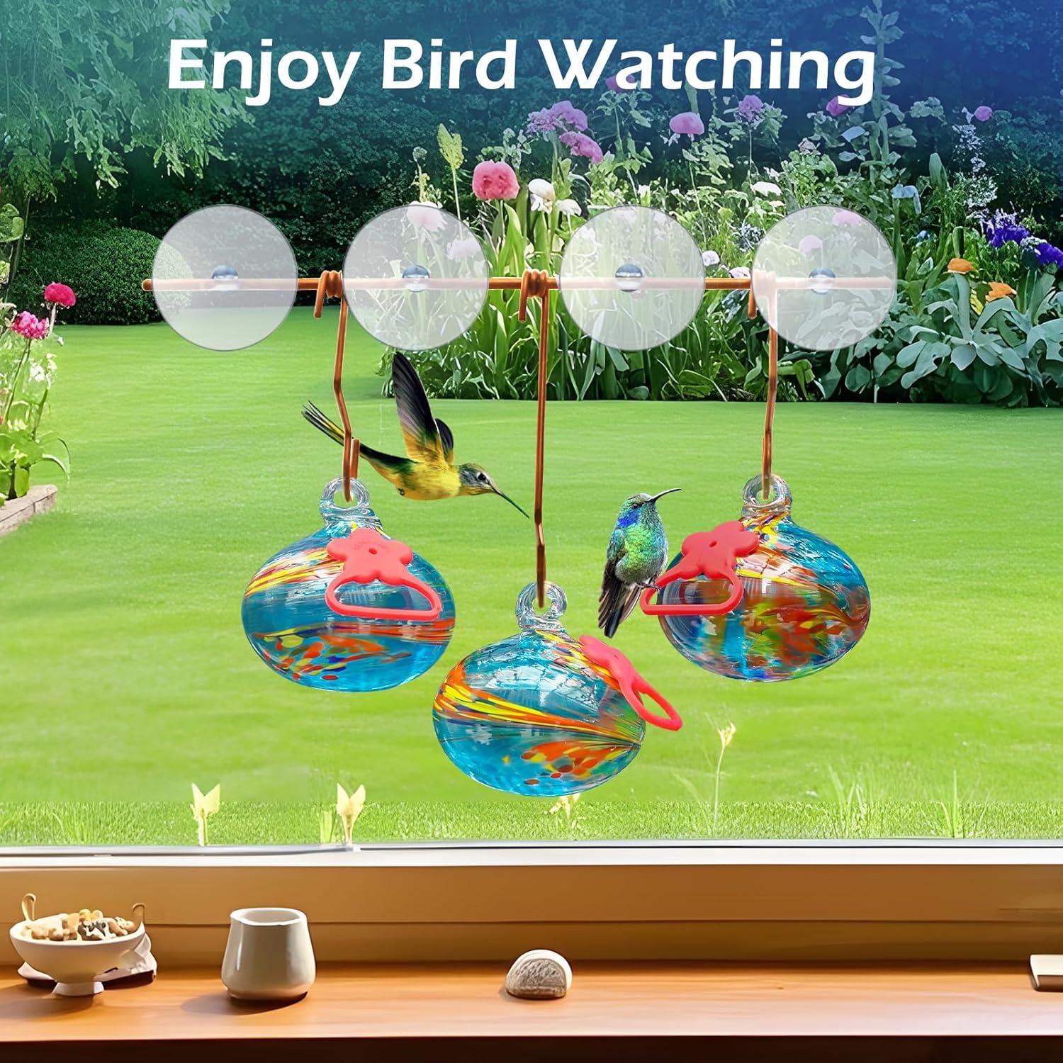 Comedero para Colibríes de Ventana Pozfun Azul 27.94x8.97 cm