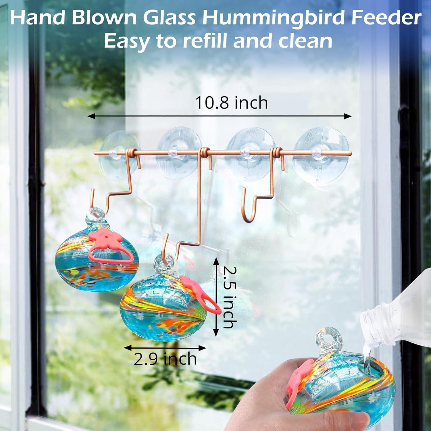 Comedero para Colibríes de Ventana Pozfun Azul 27.94x8.97 cm
