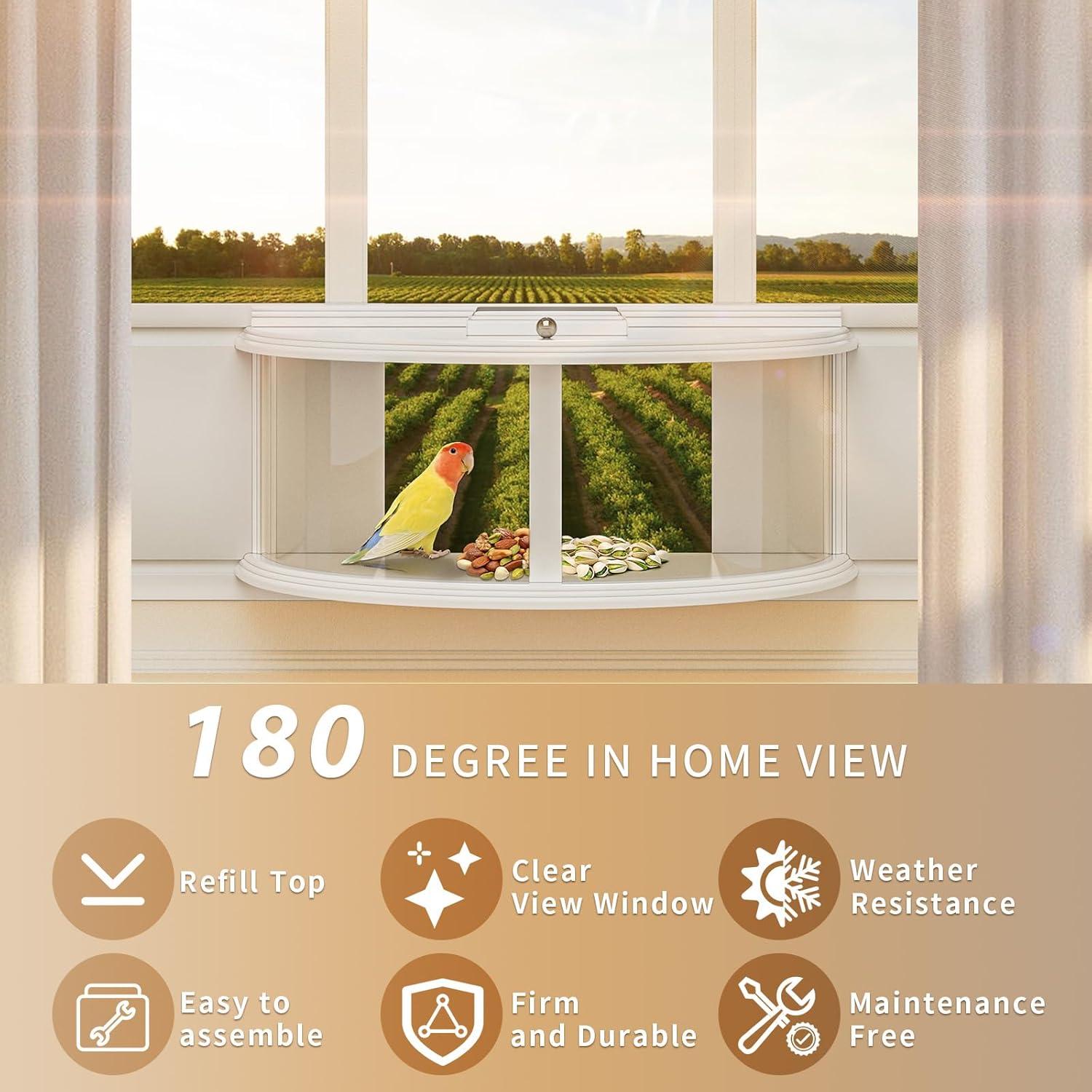 Comedero para Aves de Ventana Brbecon 180° Vista Clara 4.05 kg