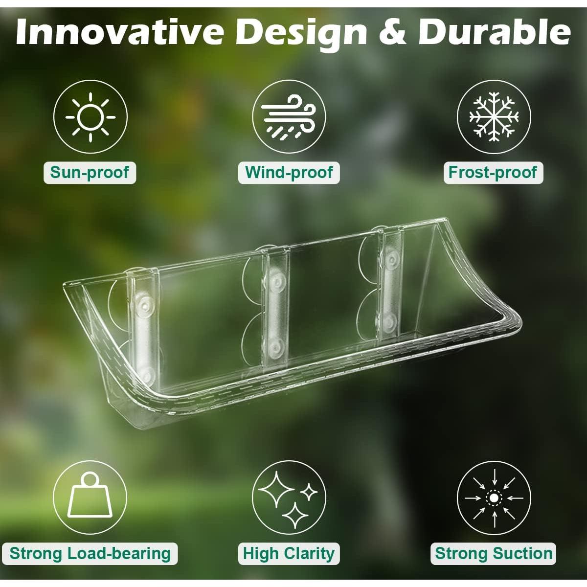 Comedero para Aves Mokeyder Transparente para Ventana 32.3x13.3cm