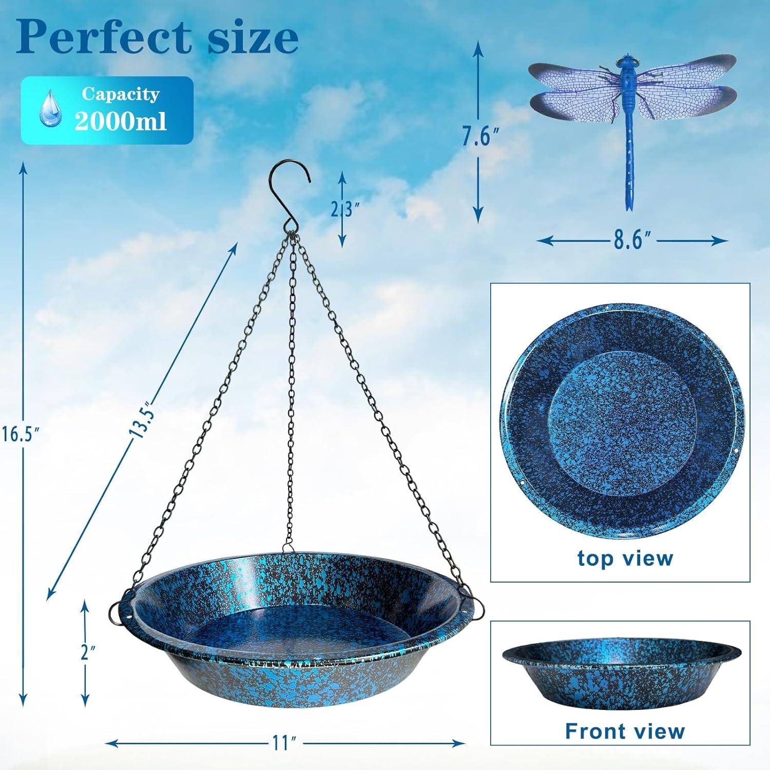 Baño de Aves Colgante TIANCENTRAL H 29cm Metal Resistente