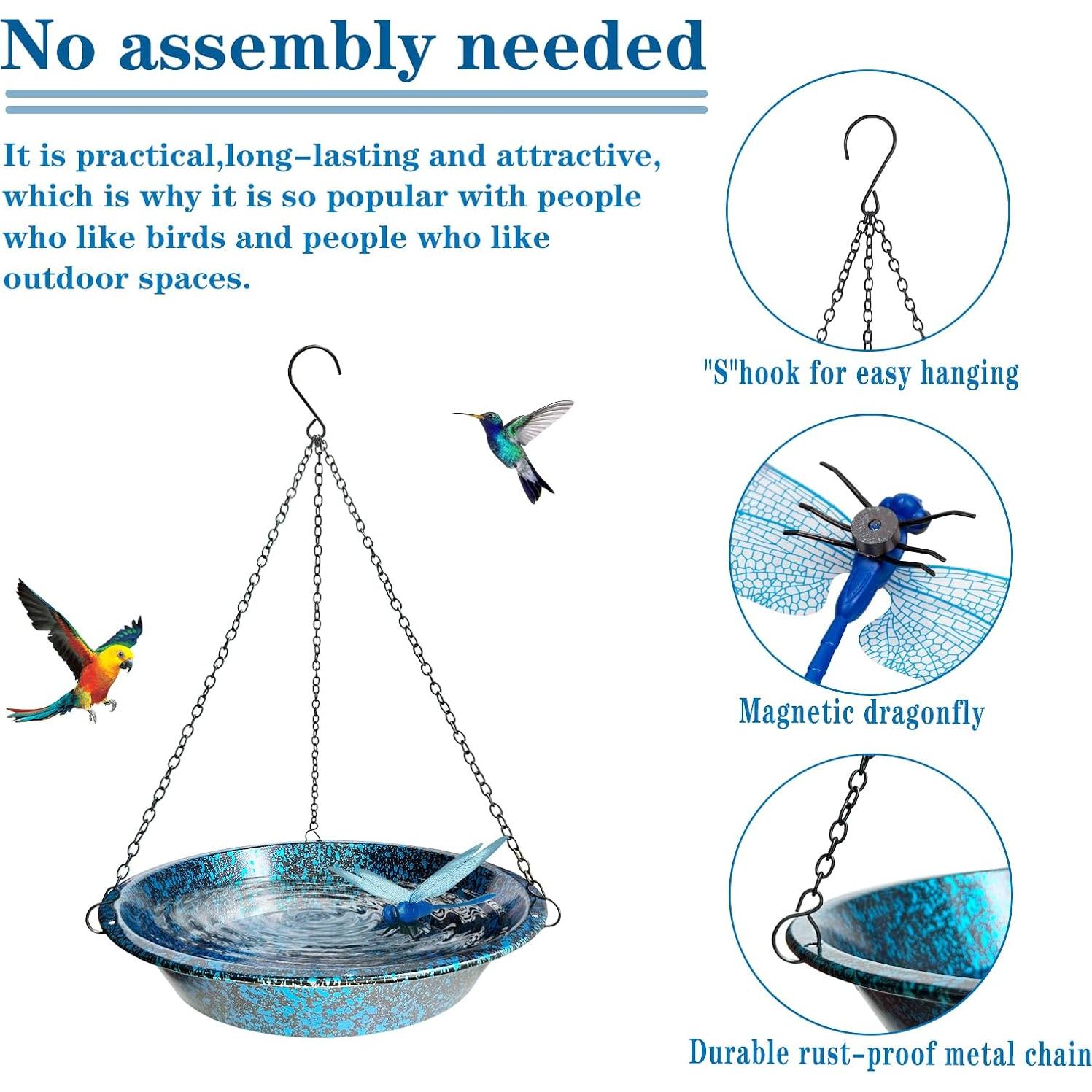 Baño de Aves Colgante TIANCENTRAL H 29cm Metal Resistente