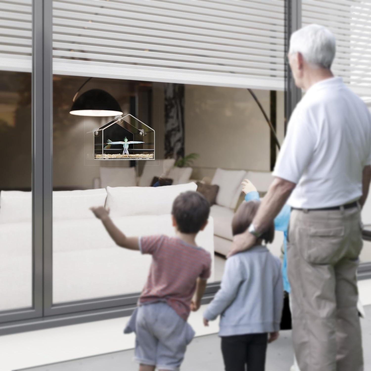 Comedero para Aves de Ventana MKLZ Transparente 20x13x17 cm