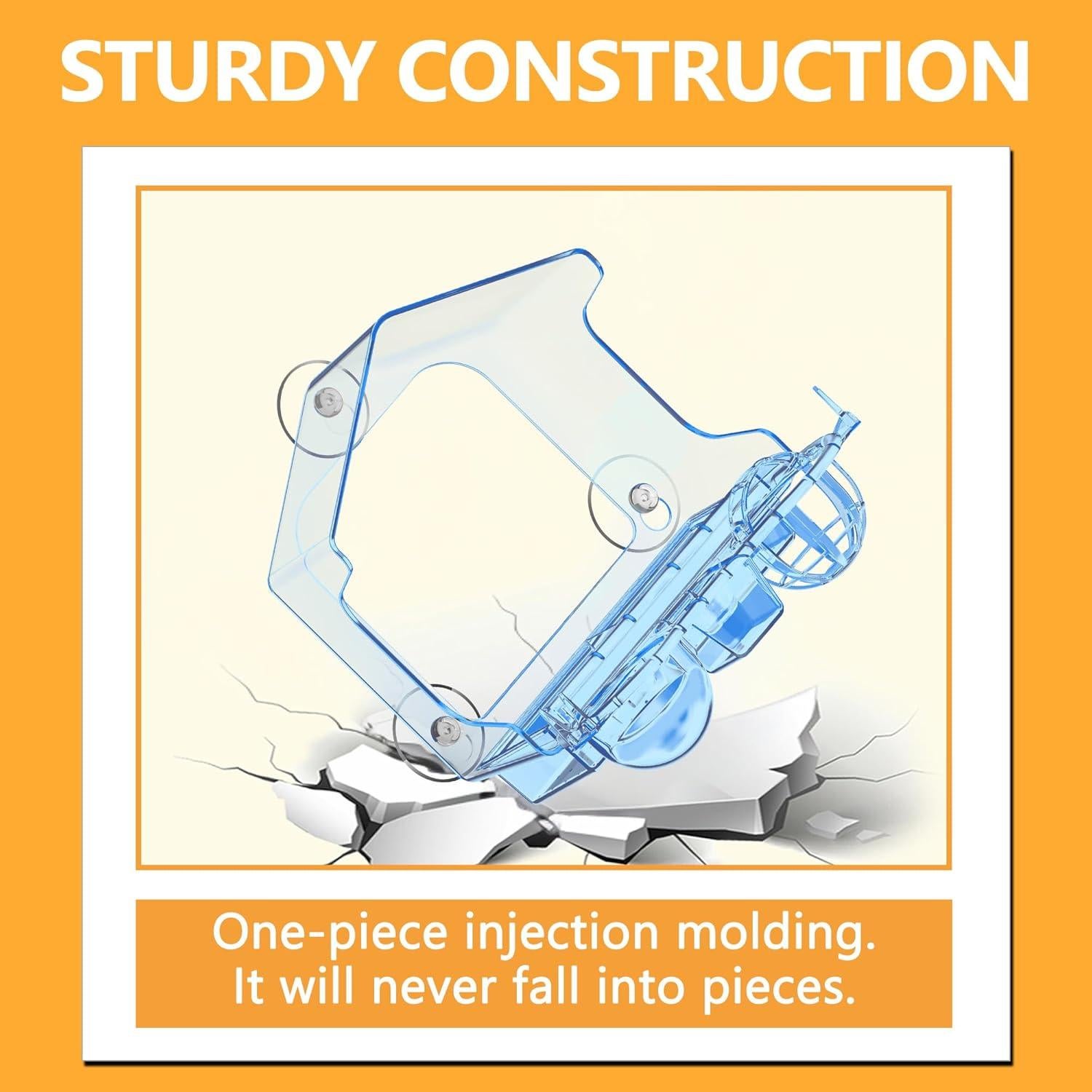 Comedero para Aves de Ventana LUJII 6-en-1 Azul, Multifuncional