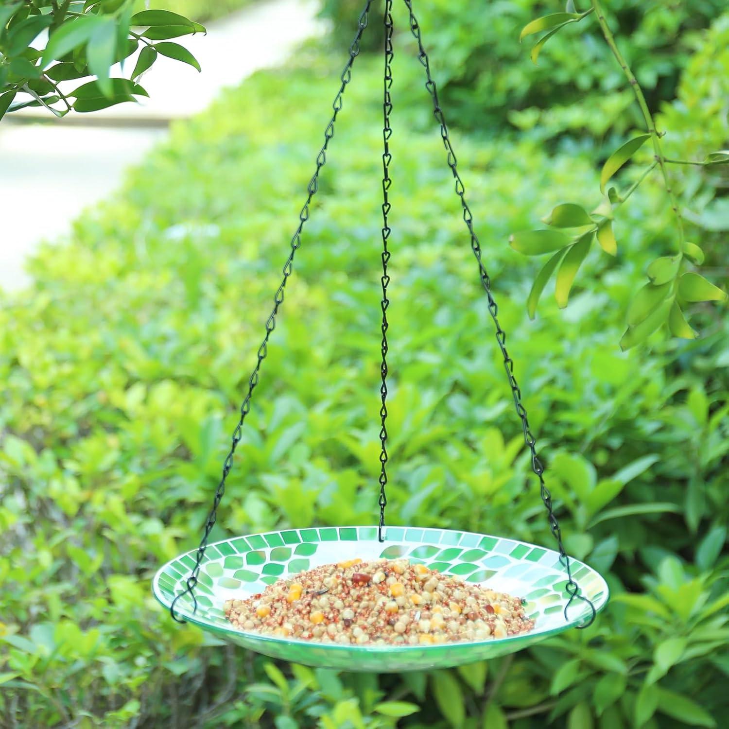 Fuente Colgante para Aves MUMTOP de Vidrio Mosaico 30.48 cm