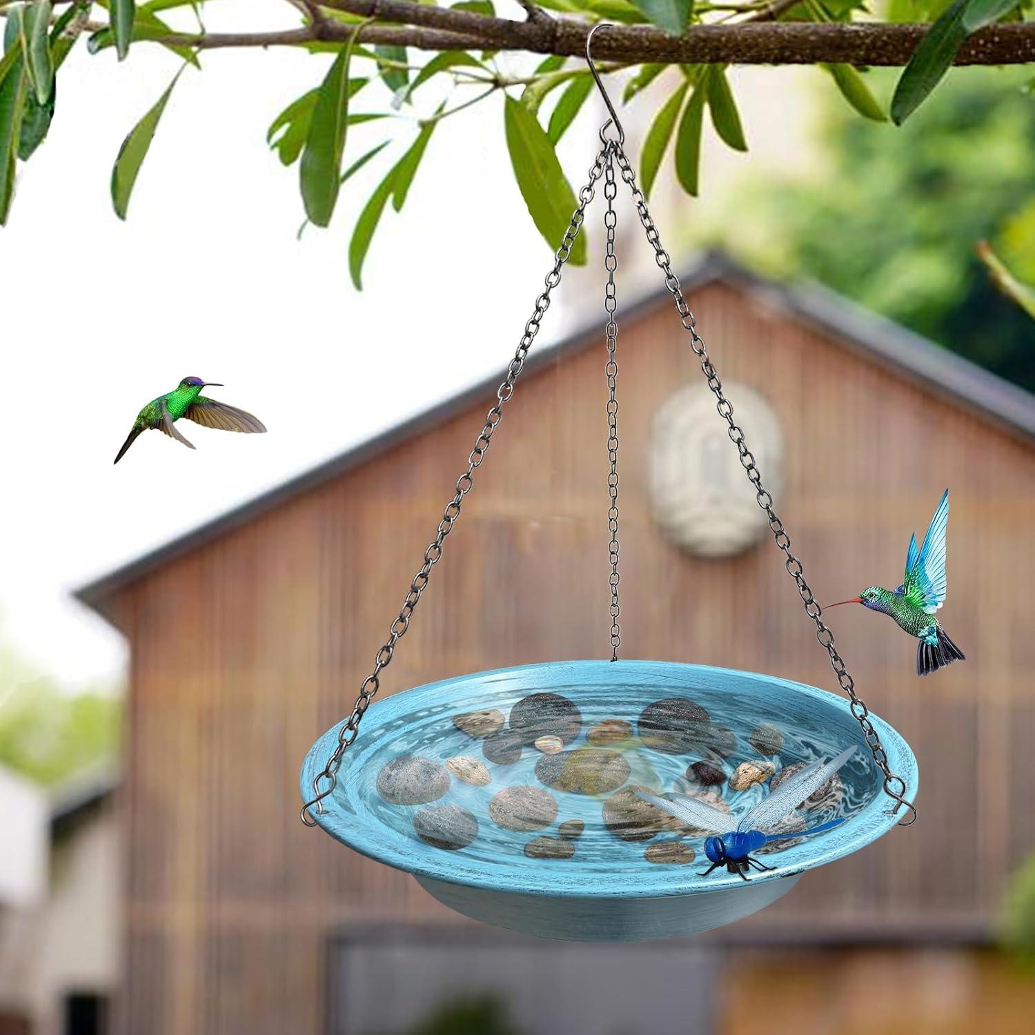 Baño de Aves Colgante WANGIRO 29 cm con Cadena 39.4 cm