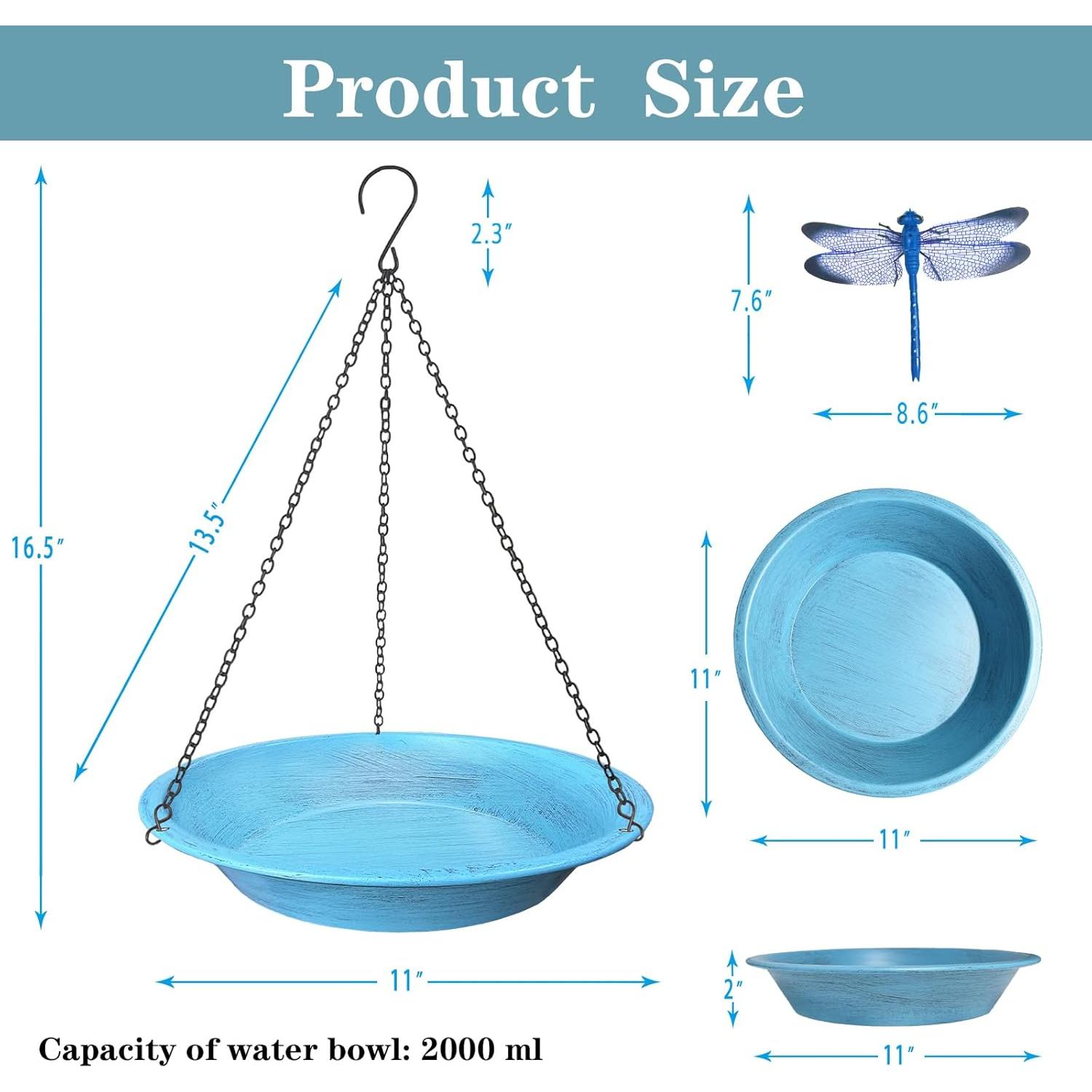 Baño de Aves Colgante WANGIRO 29 cm con Cadena 39.4 cm