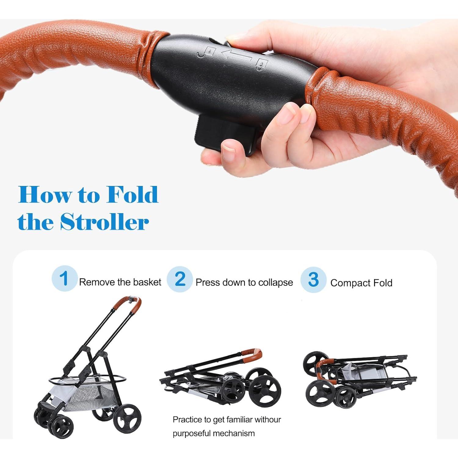 Carrito Plegable para Mascotas Dec-Mec hasta 15 kg Gris