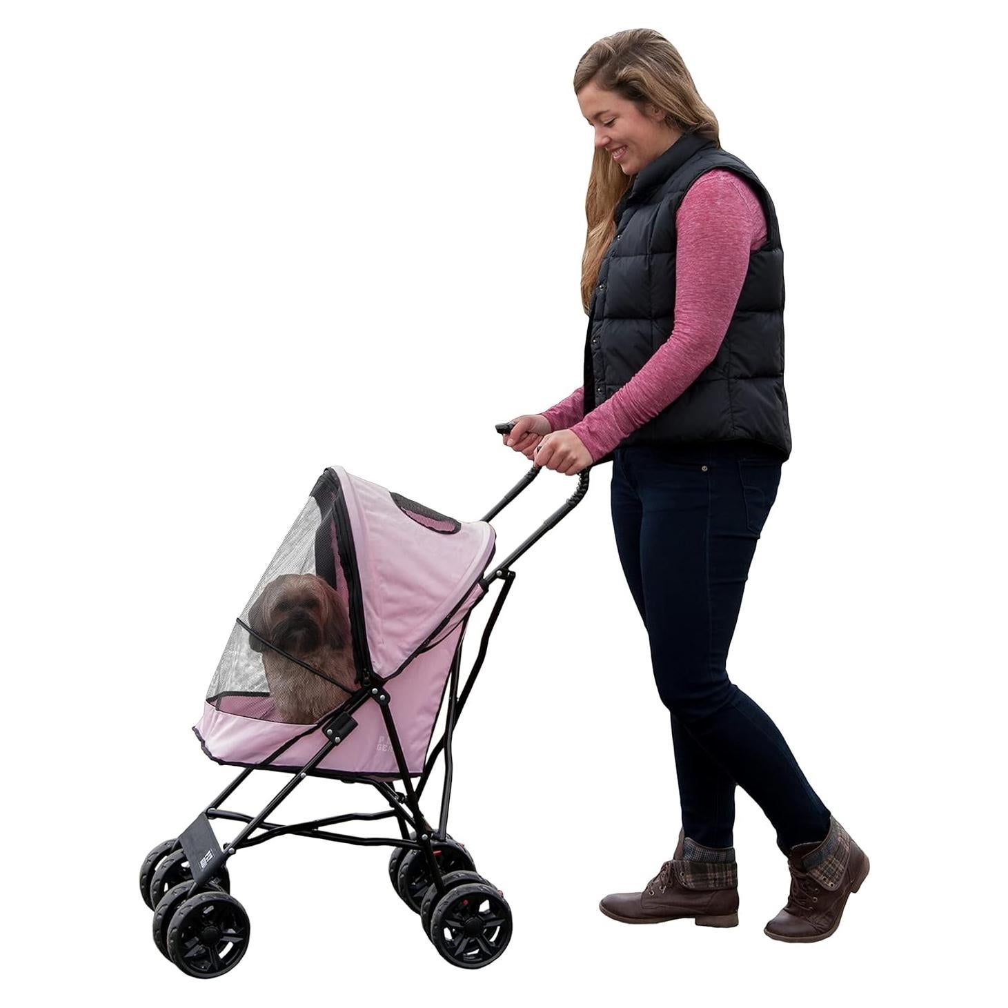 Carrito de Viaje para Mascotas Pet Gear Lite Plus Rosa 4.1kg