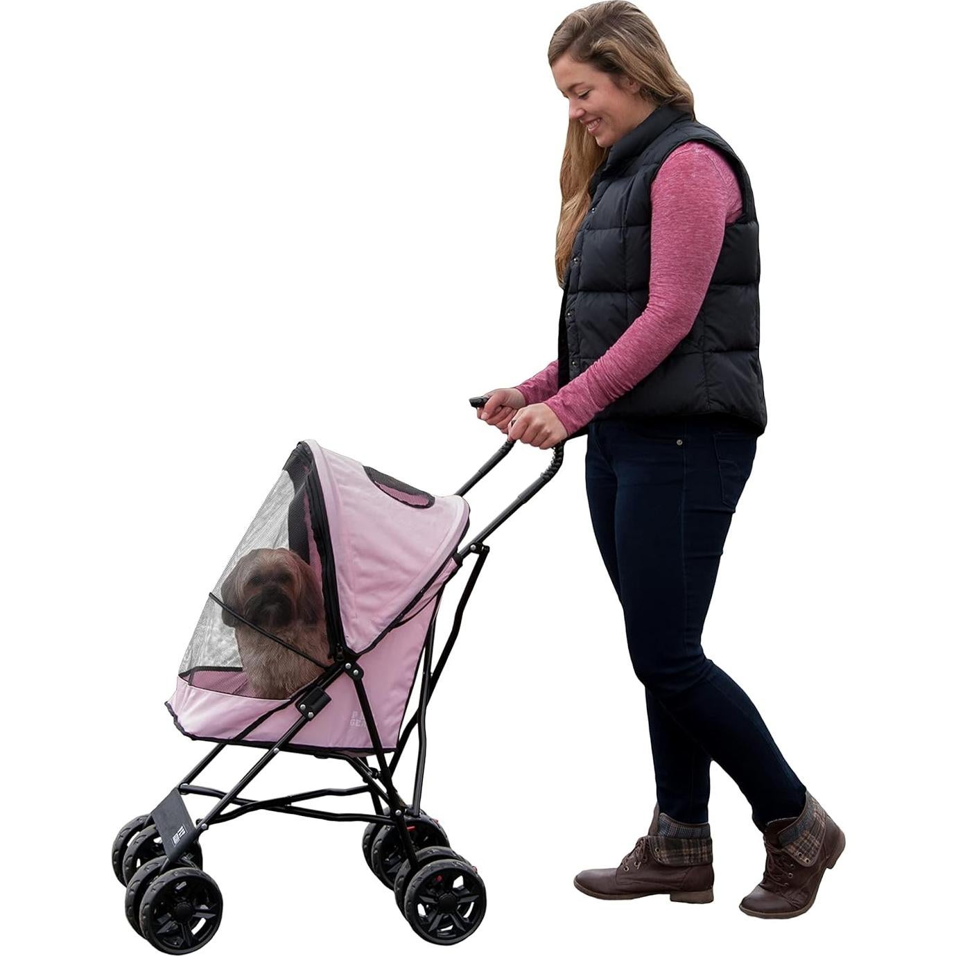 Carrito de Viaje para Mascotas Pet Gear Lite Plus Rosa 4.1kg
