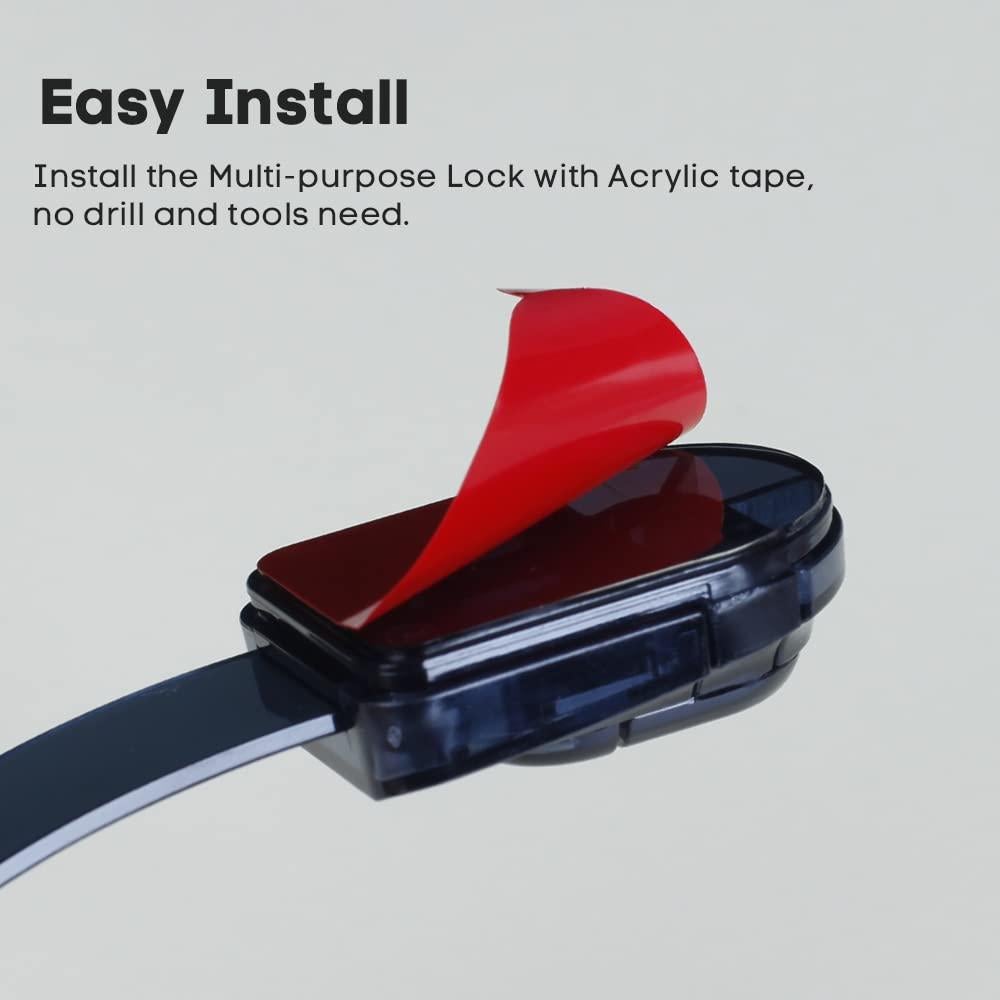 Cerraduras de Seguridad para Niños EUDEMON 3 Piezas Transparente-Negro