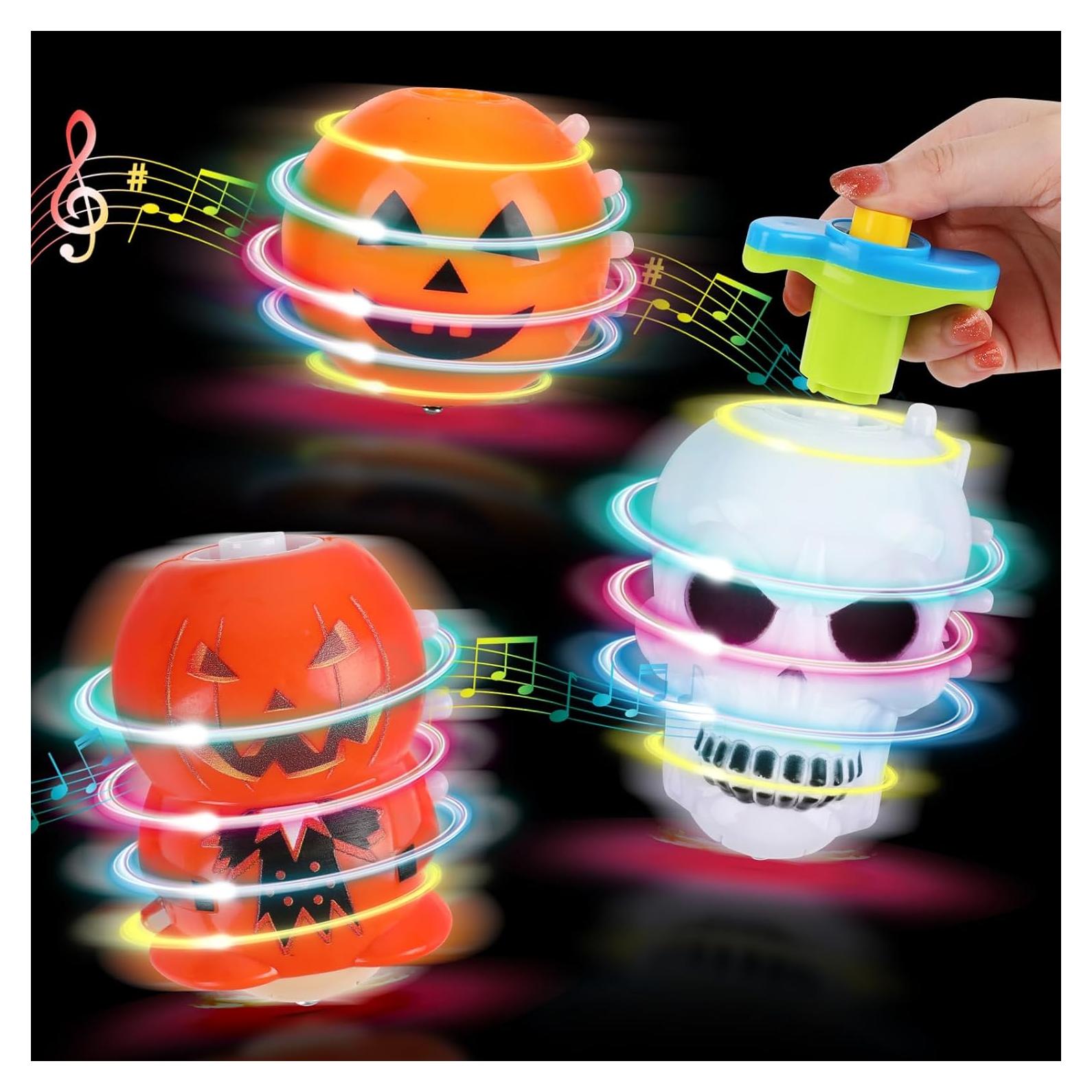 Trompos LED de Halloween DERAYEE 3PCS Calabaza y Fantasma