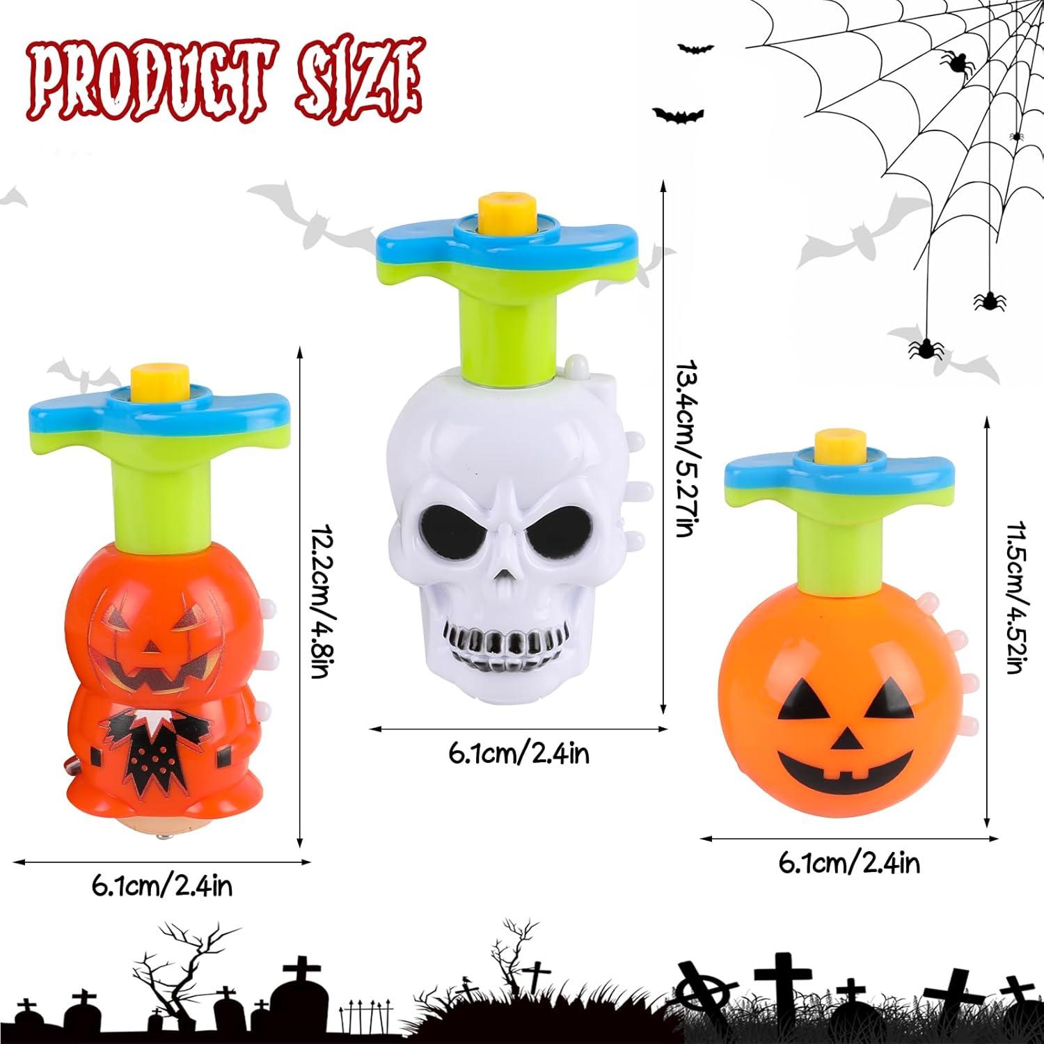 Trompos LED de Halloween DERAYEE 3PCS Calabaza y Fantasma