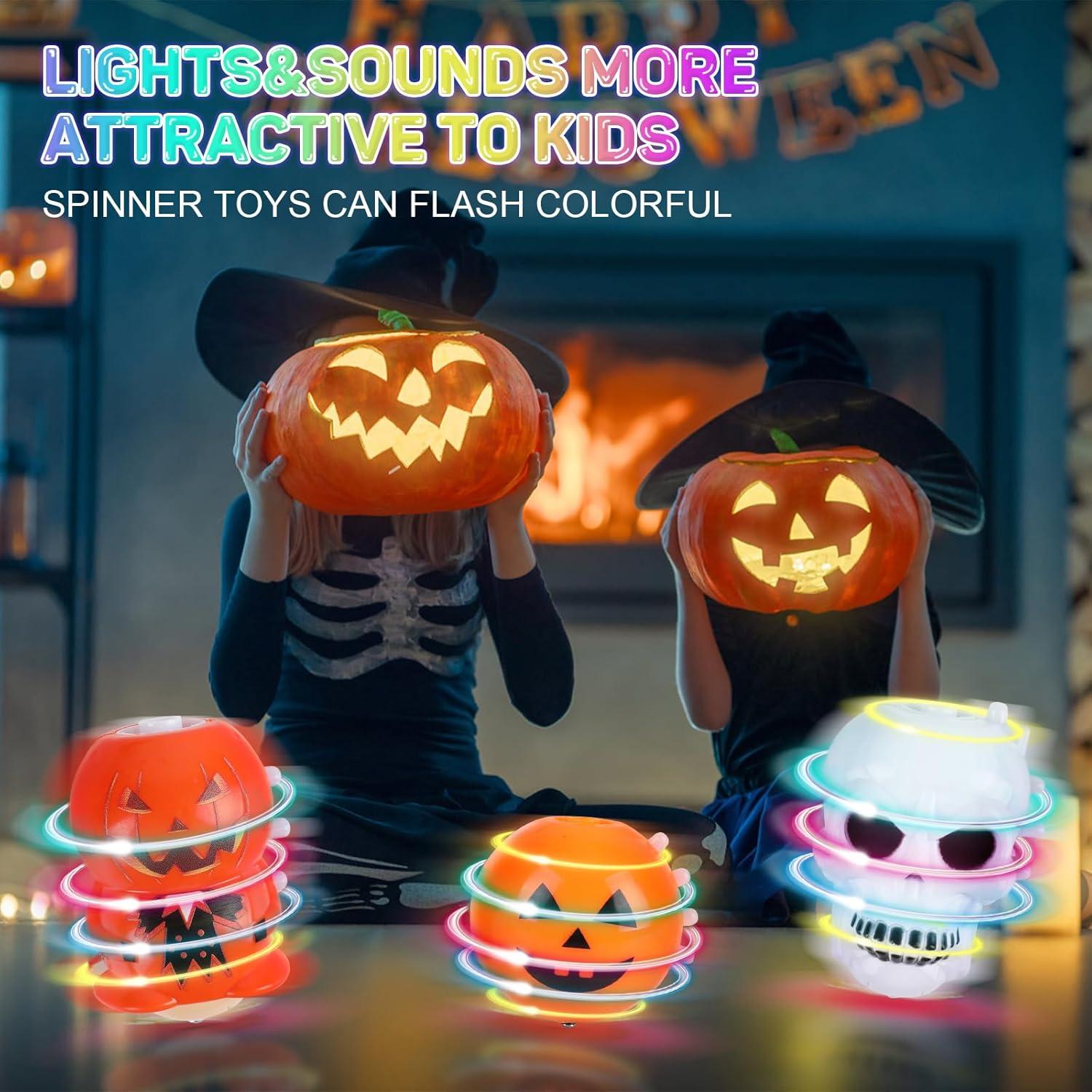 Trompos LED de Halloween DERAYEE 3PCS Calabaza y Fantasma