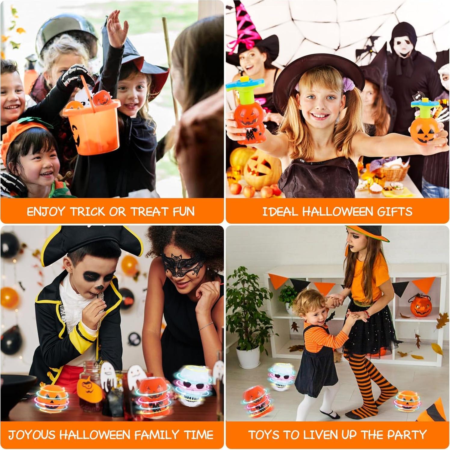 Trompos LED de Halloween DERAYEE 3PCS Calabaza y Fantasma