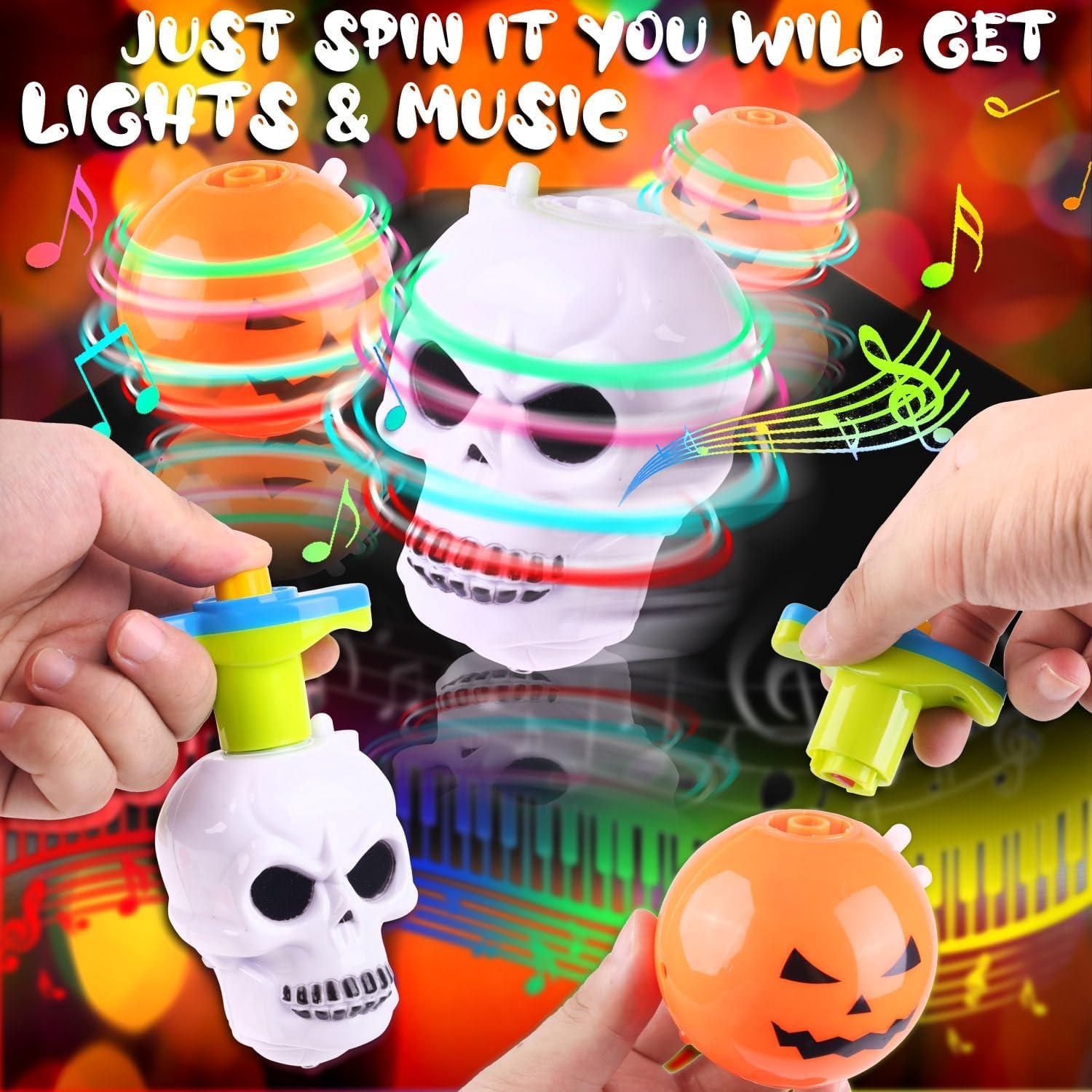 Trompos LED de Halloween DERAYEE 3PCS Calabaza y Fantasma