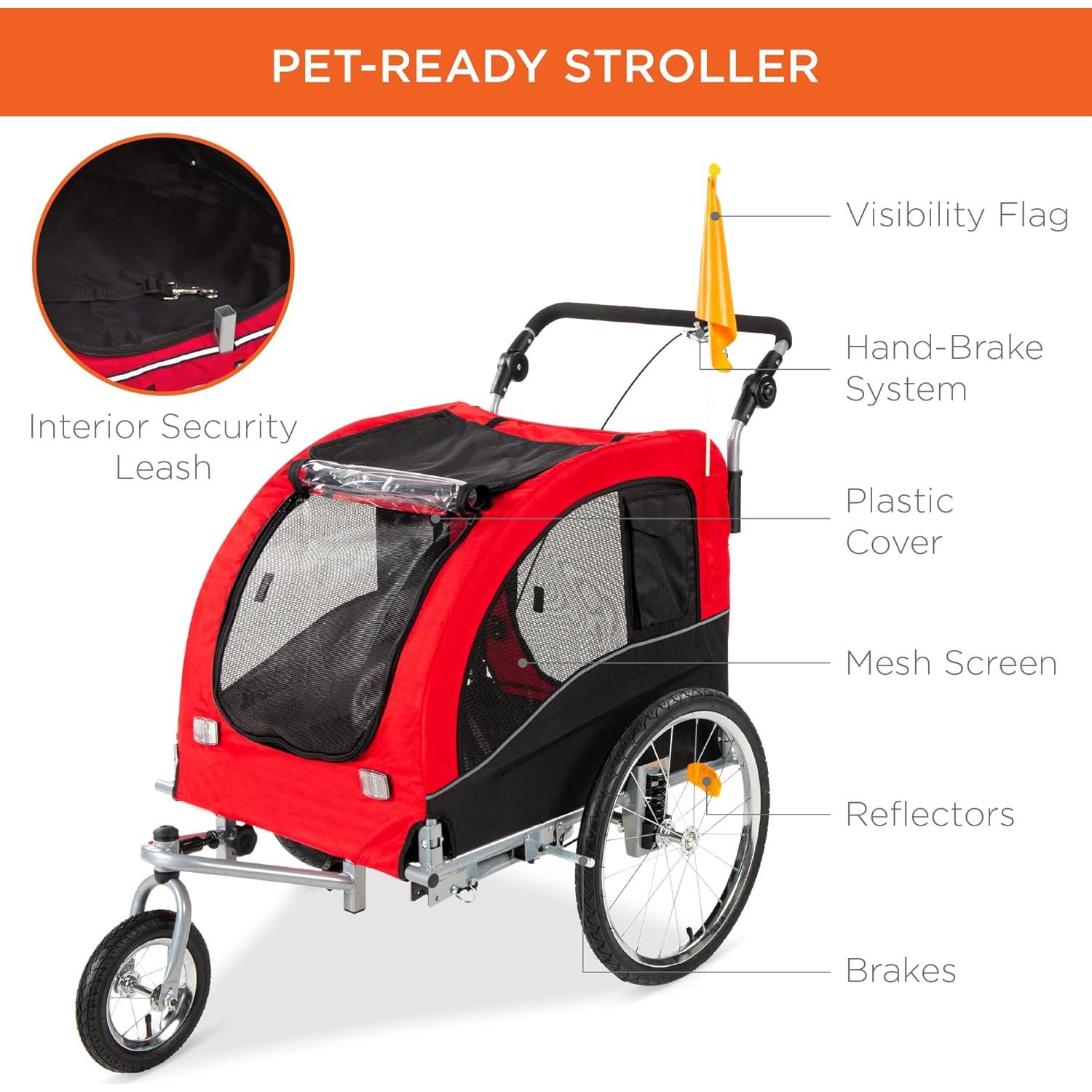 Carrito Remolque para Perros Mejor Opción 2-en-1 30kg