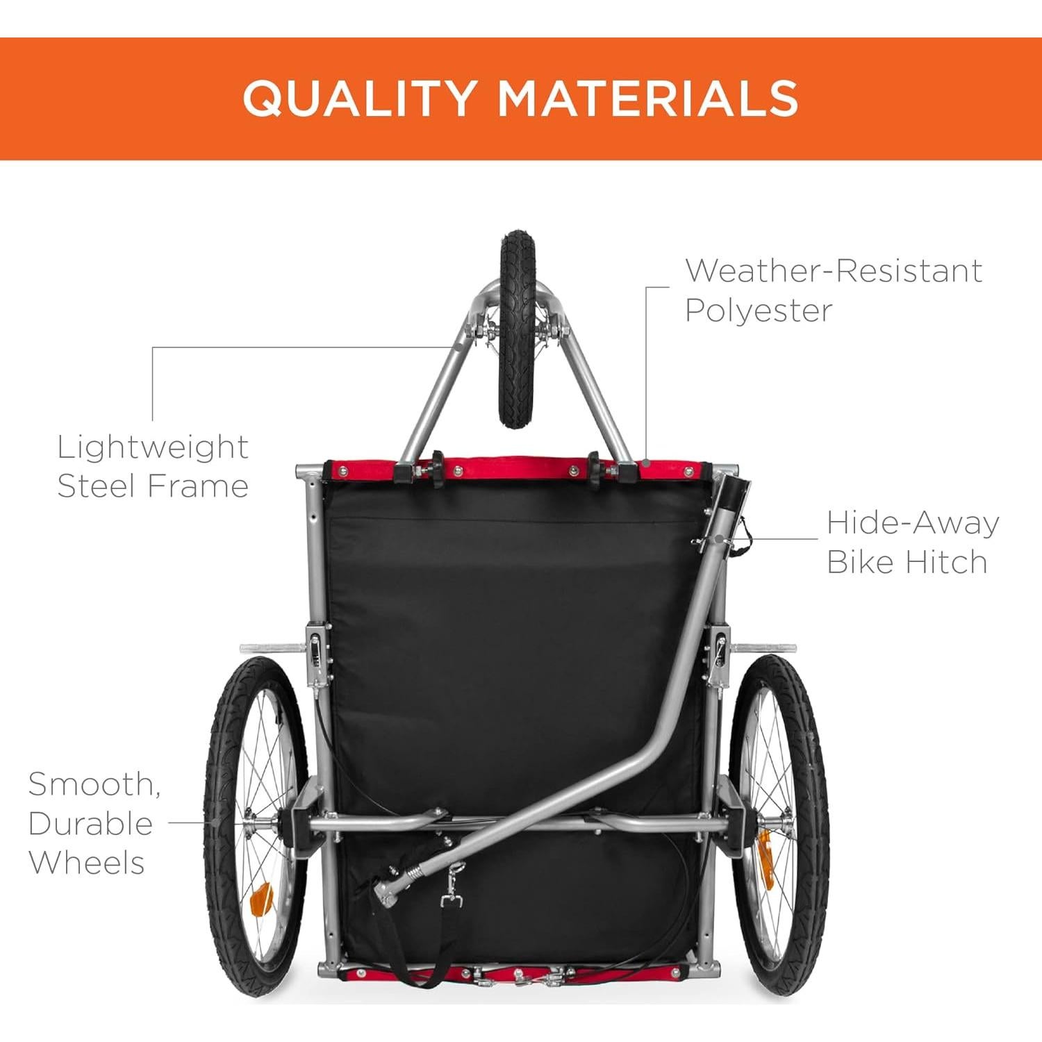 Carrito Remolque para Perros Mejor Opción 2-en-1 30kg