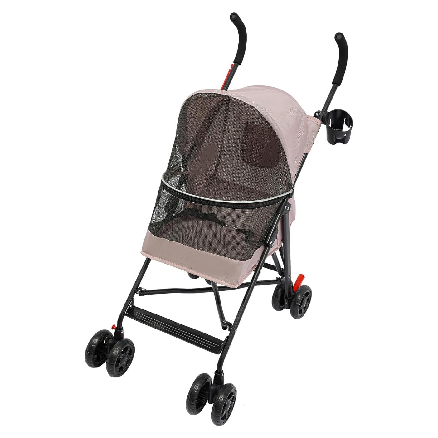 Carrito para Mascotas GUDBYWXB Rosa Plegable 10 kg