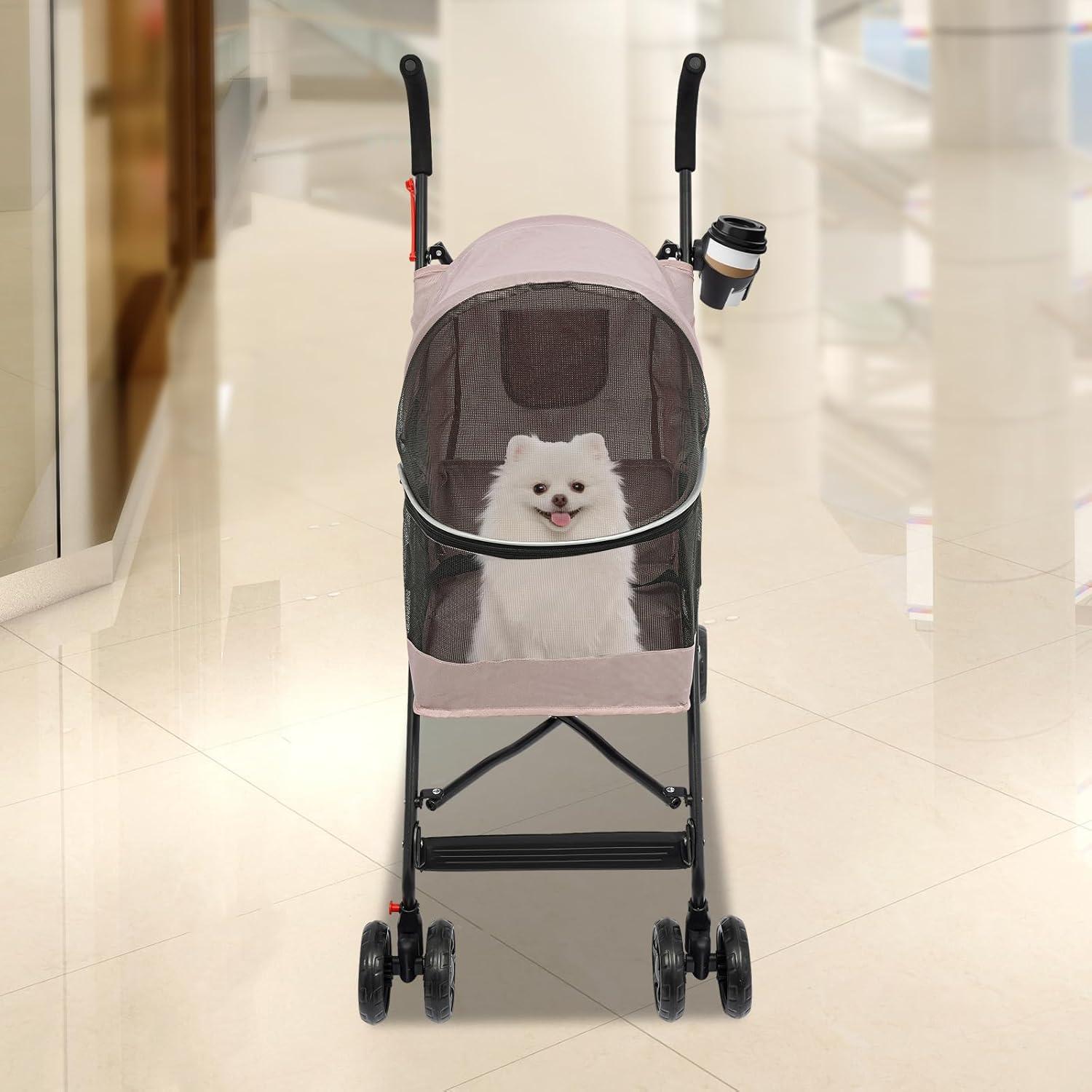 Carrito para Mascotas GUDBYWXB Rosa Plegable 10 kg