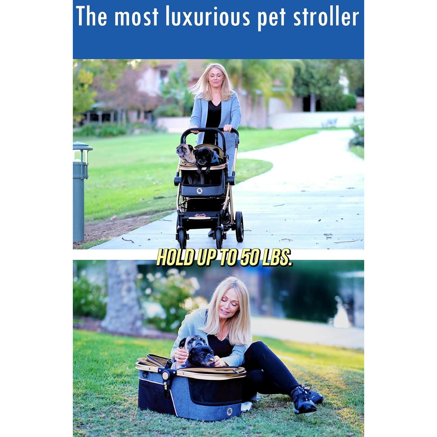 Carrito de Lujo para Mascotas HPZ Pet Rover Prime 3 en 1 Beige