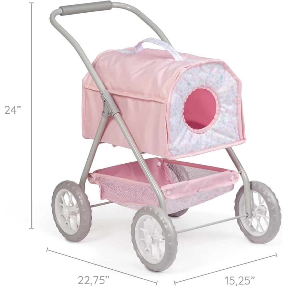 Carrito de Mascotas Plegable Deluxe JC Toys 39x61 cm Rosa
