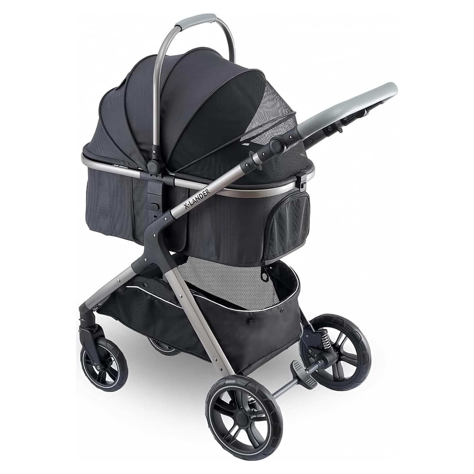 Carrito para Mascotas Tumitpet Plata 33 kg 4 Ruedas Plegable