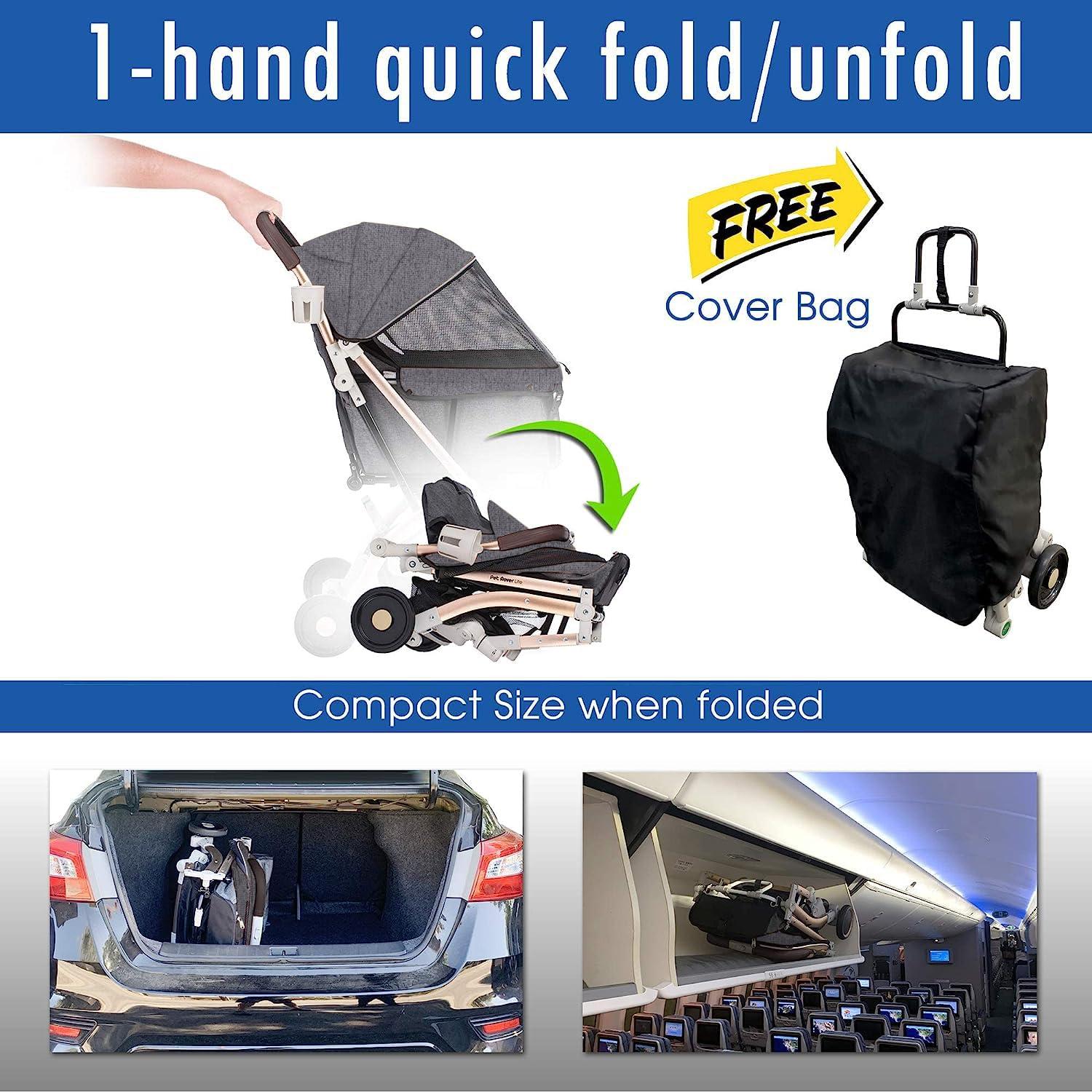 Carrito de Paseo para Mascotas HPZ Pet Rover Lite - Gris 2ª Generación