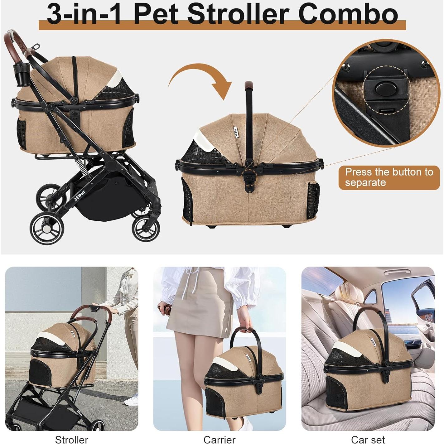 Carrito para Mascotas JoPet PS-BF01-B Plegable 20kg Gris Hierro