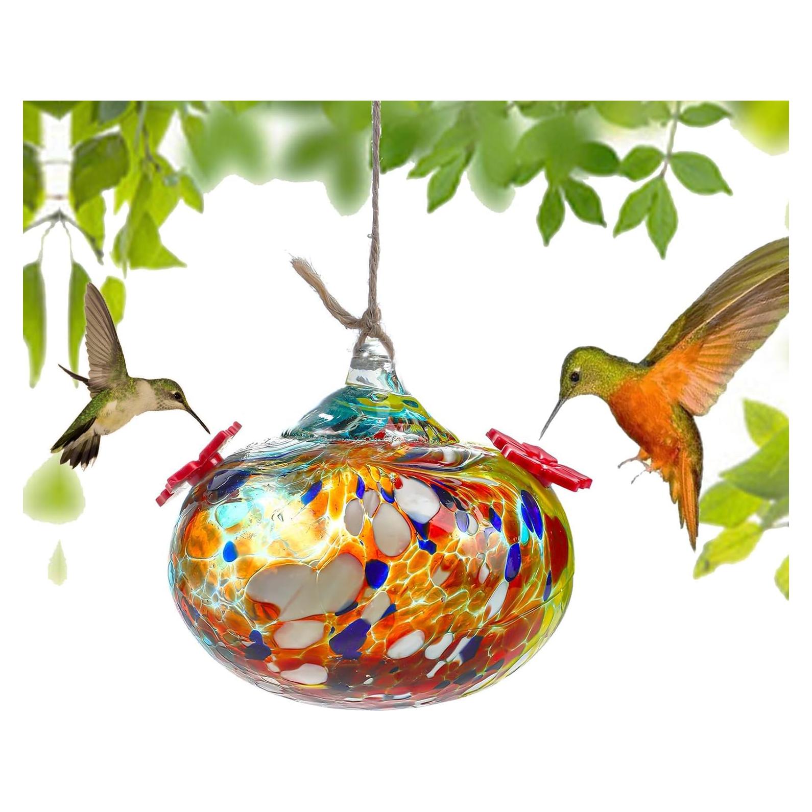 Comedero de colibrí de vidrio soplado KRISININE 97.6ml