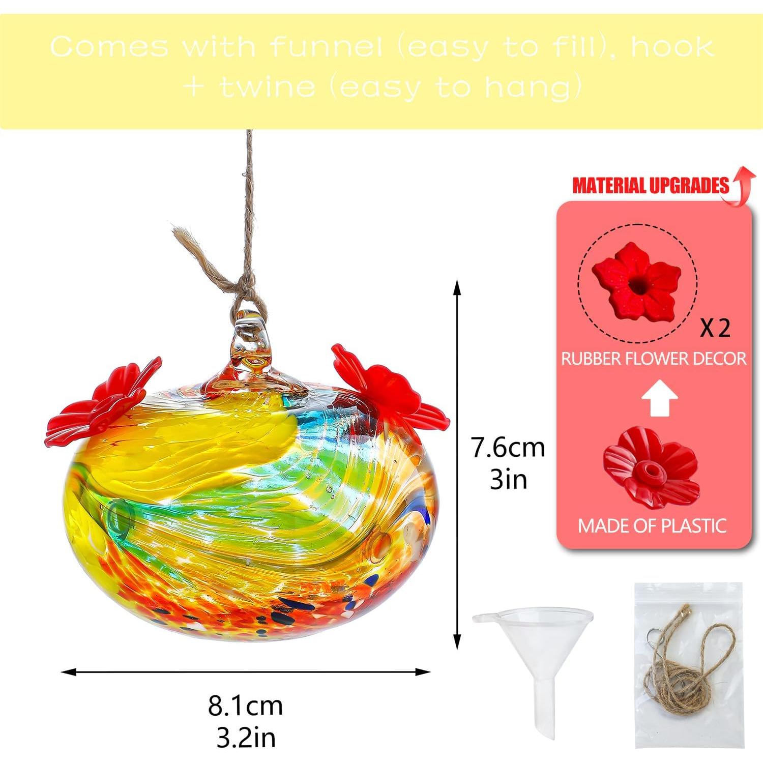 Comedero de colibrí de vidrio soplado KRISININE 97.6ml