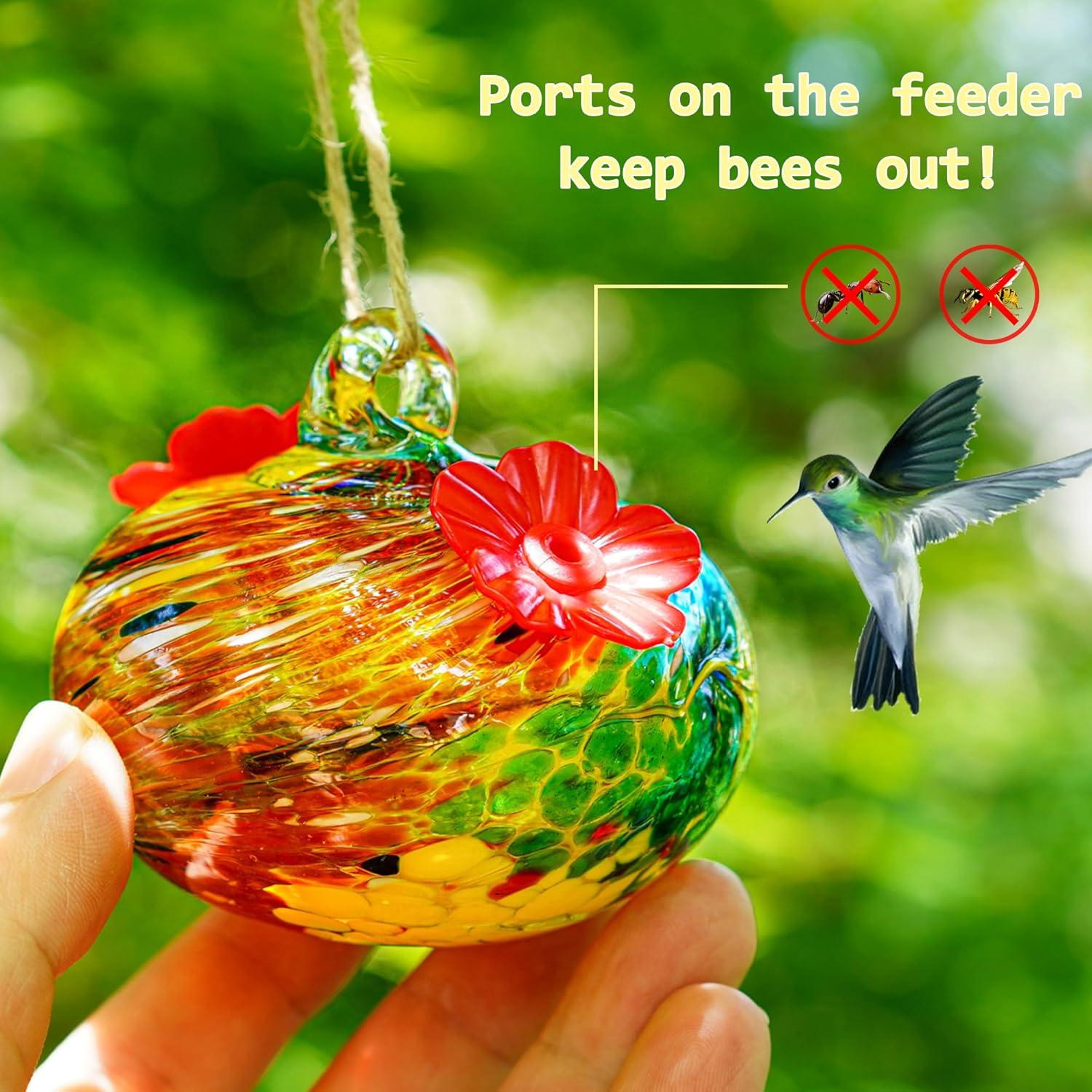 Comedero de colibrí de vidrio soplado KRISININE 97.6ml