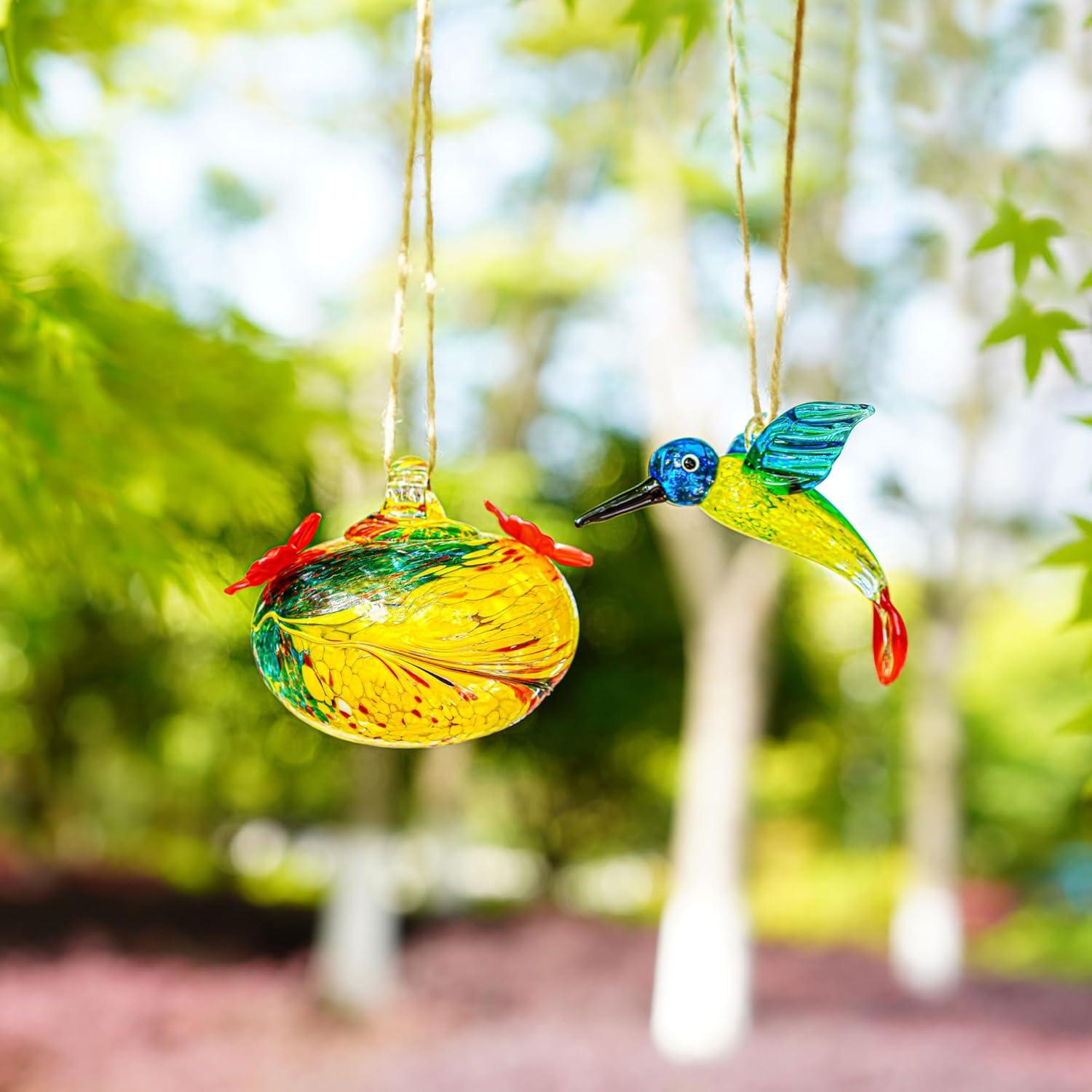 Comedero de colibrí de vidrio soplado KRISININE 97.6ml