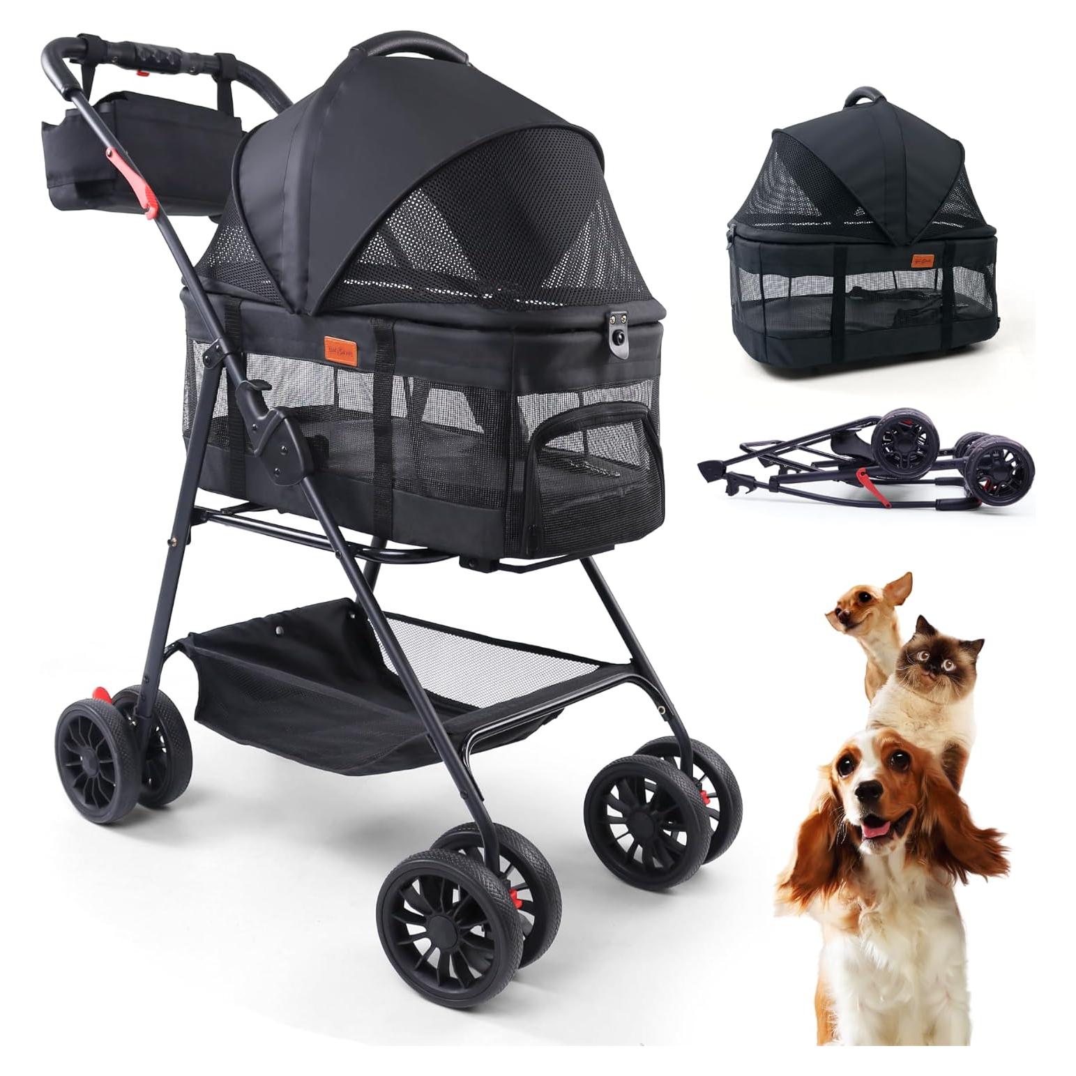 Carrito de Mascotas Bicystar Plegable 3 en 1 para Perros y Gatos