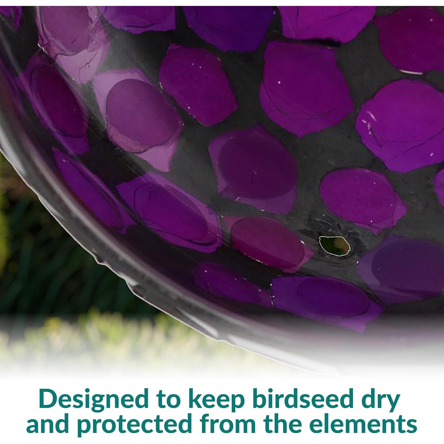 Alimentador de Aves Colgante Sunnydaze de Vidrio Mosaico 15.24 cm