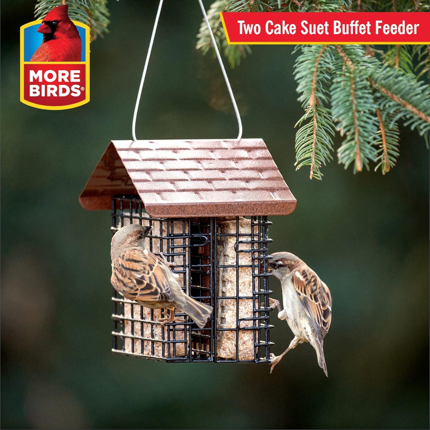 Alimentador Doble de Suet More Birds con Techo Protector 18.4cm